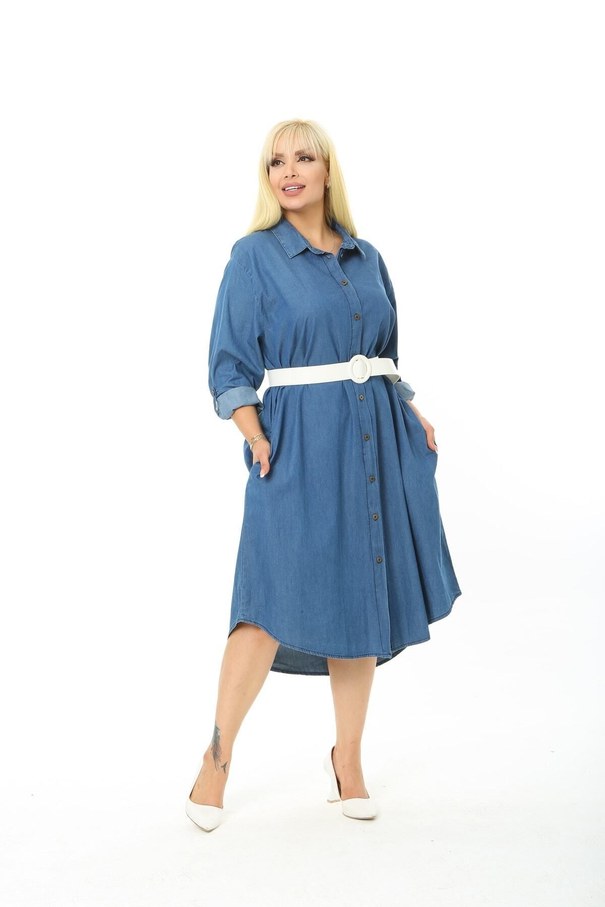 Denim shift dress hot sale plus size