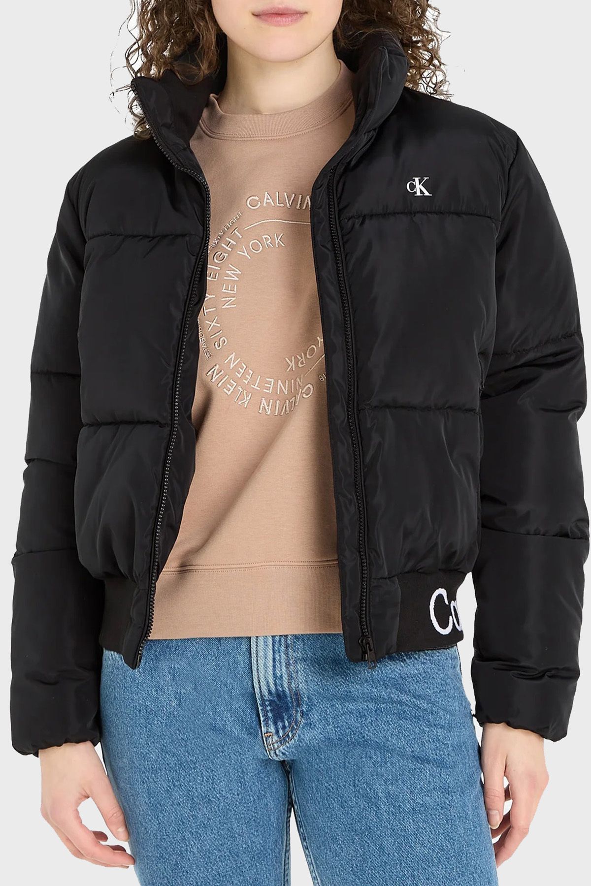 Calvin Klein Waterproof Relaxed Fit Stand Collar Bomber Coat