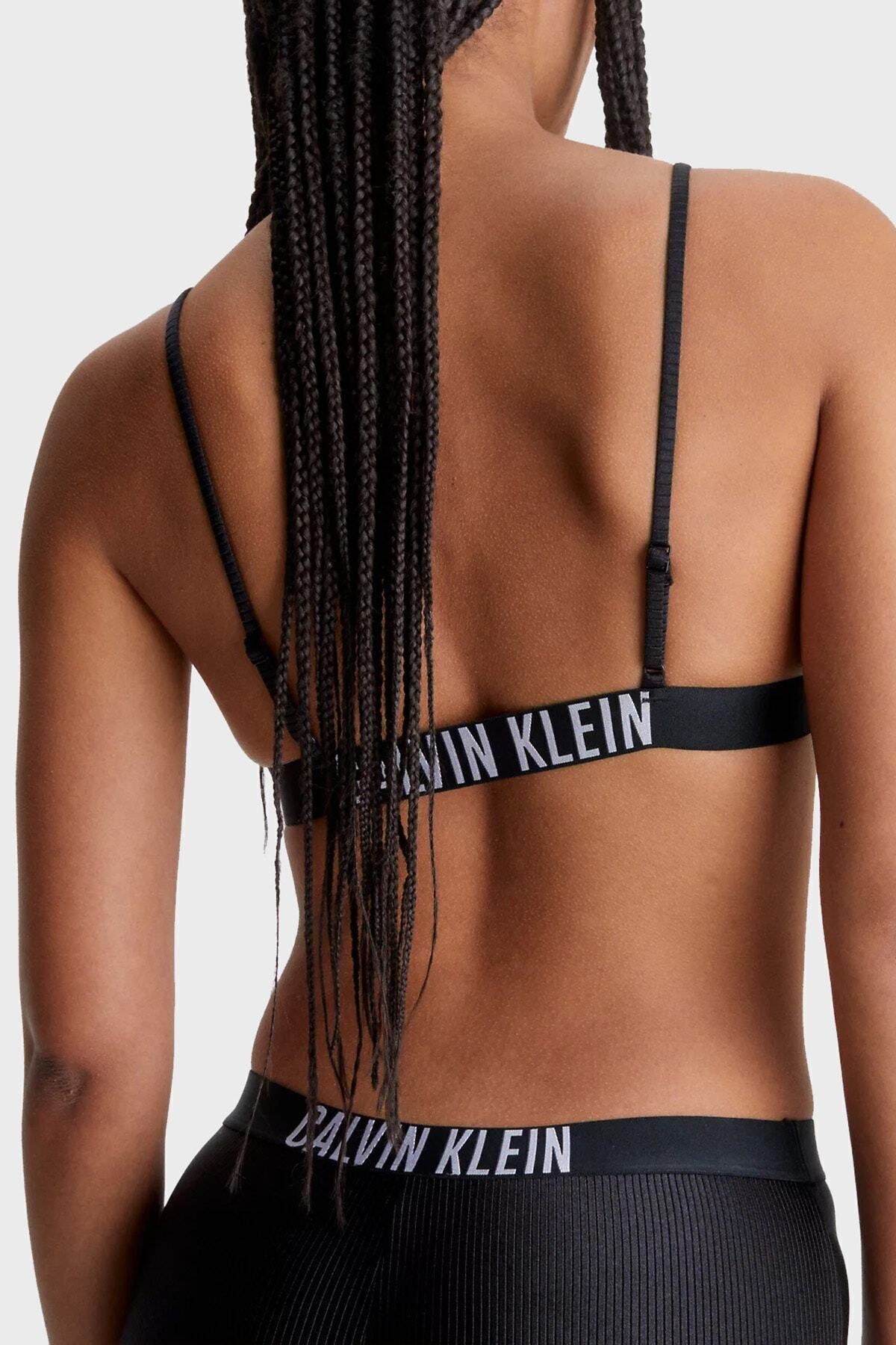 Calvin Klein Bikini Top - Black - Slogan - Trendyol