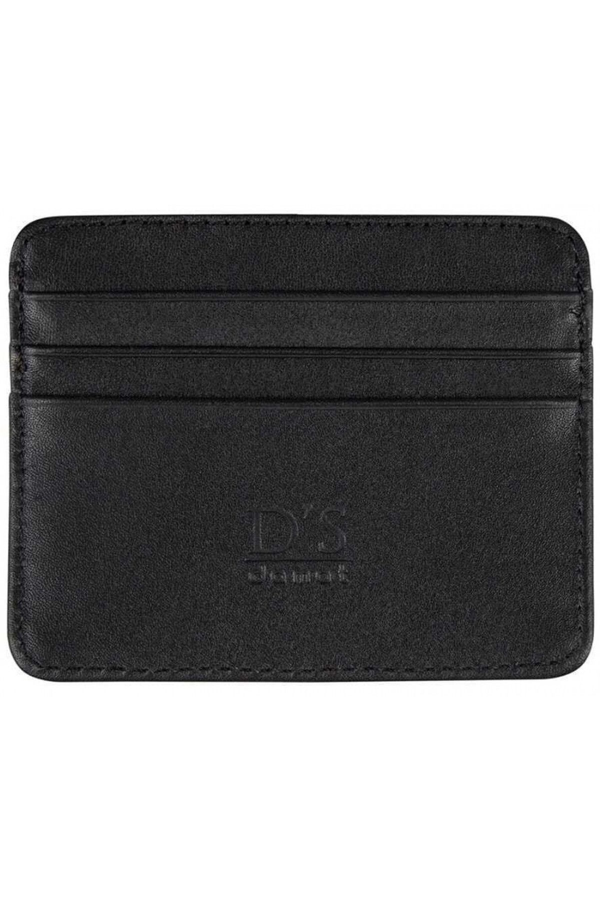 D'S Damat نگهدارنده کارت کیف پول چرمی کمر سیاه