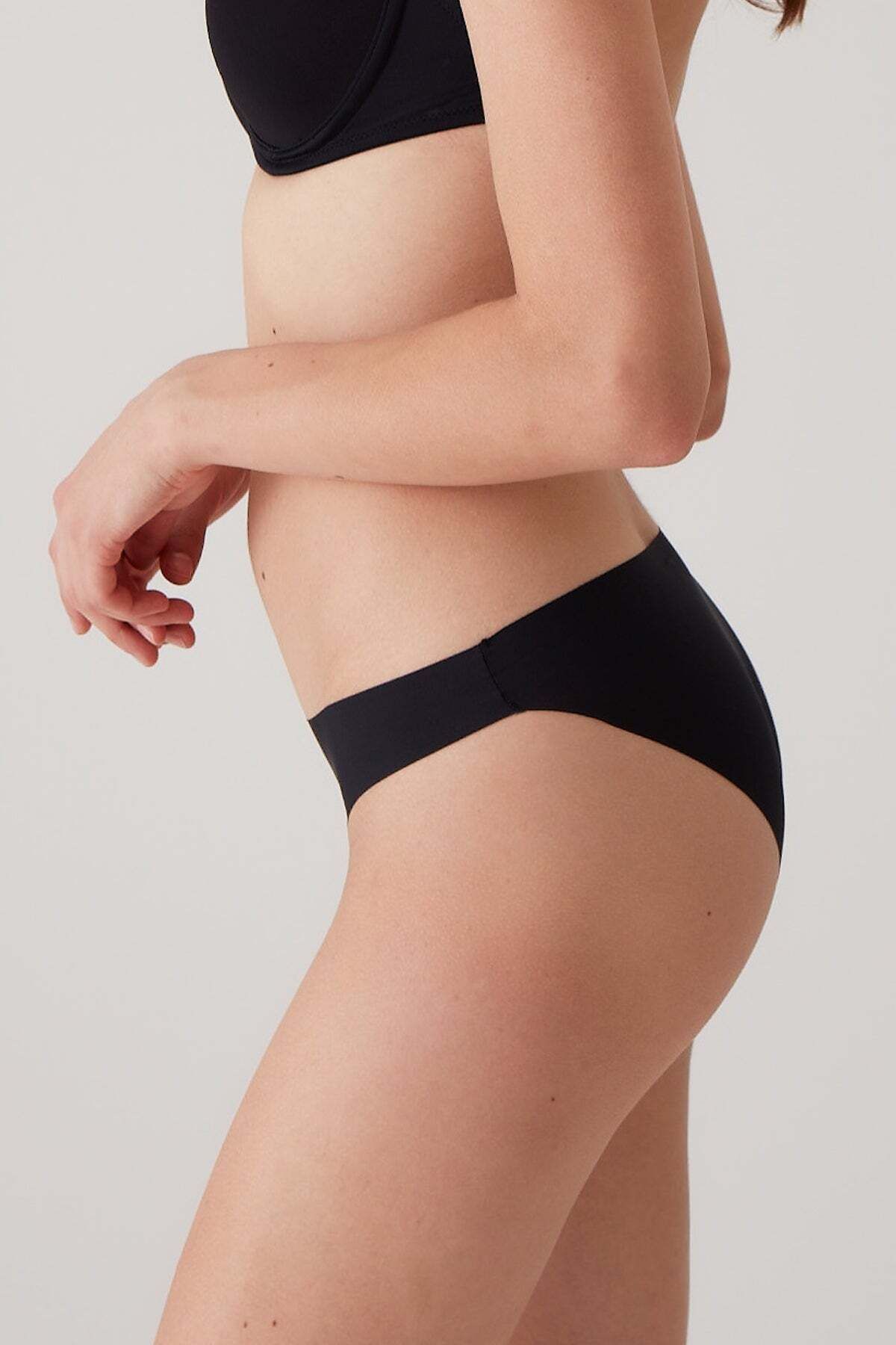 Pierre Cardin-Economic pachet de 5 - piele alb-negru 2855 tăiat cu laser Chiloți micro clasici fără marcaj (plasă de bumbac) 5