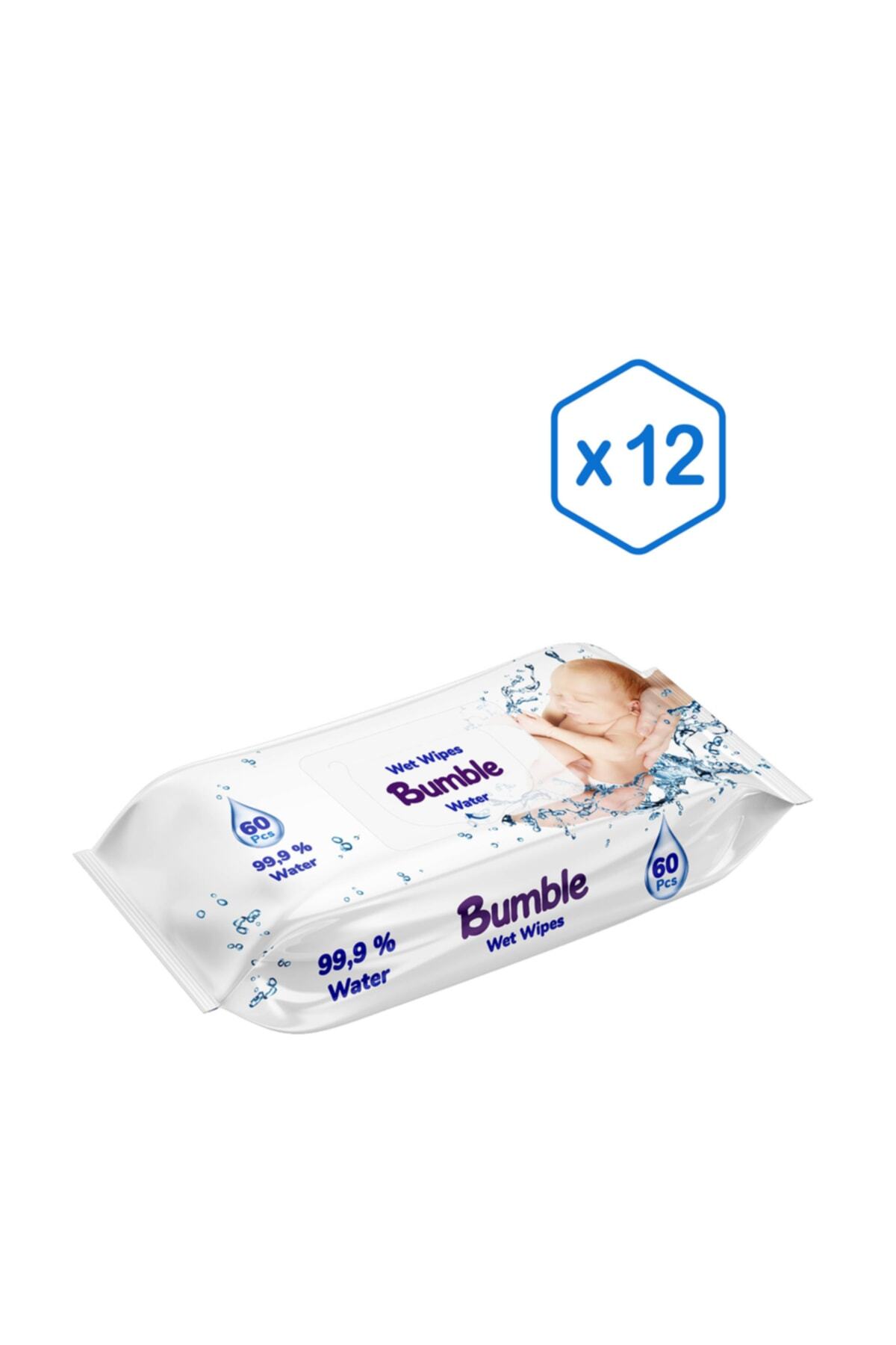 Bumble Water Wet Wipes Dünyanın En Saf Islak Mendili 60 X 12 Adet (720