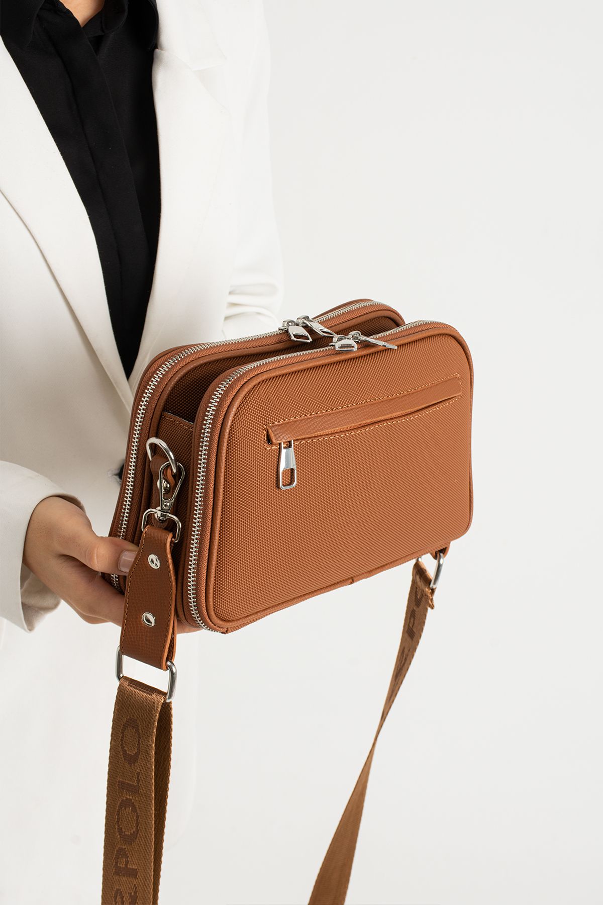 Just Polo Omuz ve Çapraz Askılı Çanta - Taba