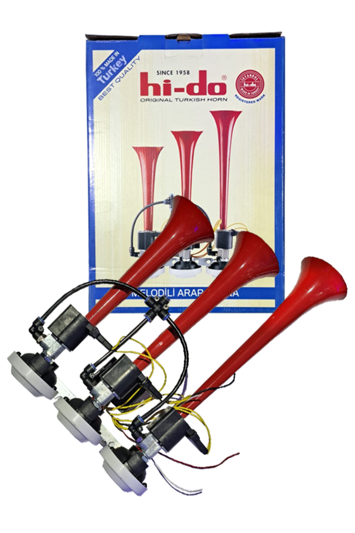 pozantiaksesuardunyasi Hido 3 Borulu 24 volt Havalı Tır Ve Kamyon Kornası
