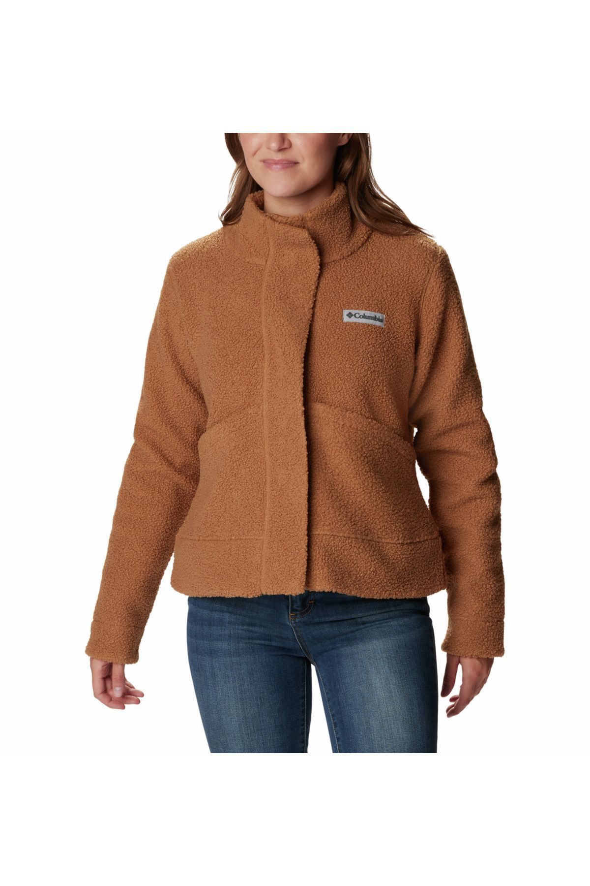 Brown columbia fleece discount jacket womens