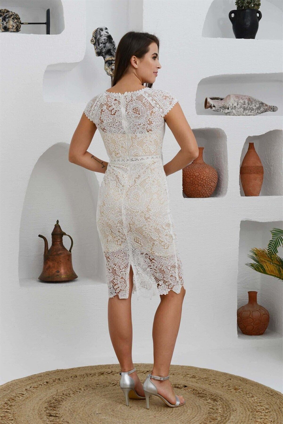 Beige wedding dress short hotsell