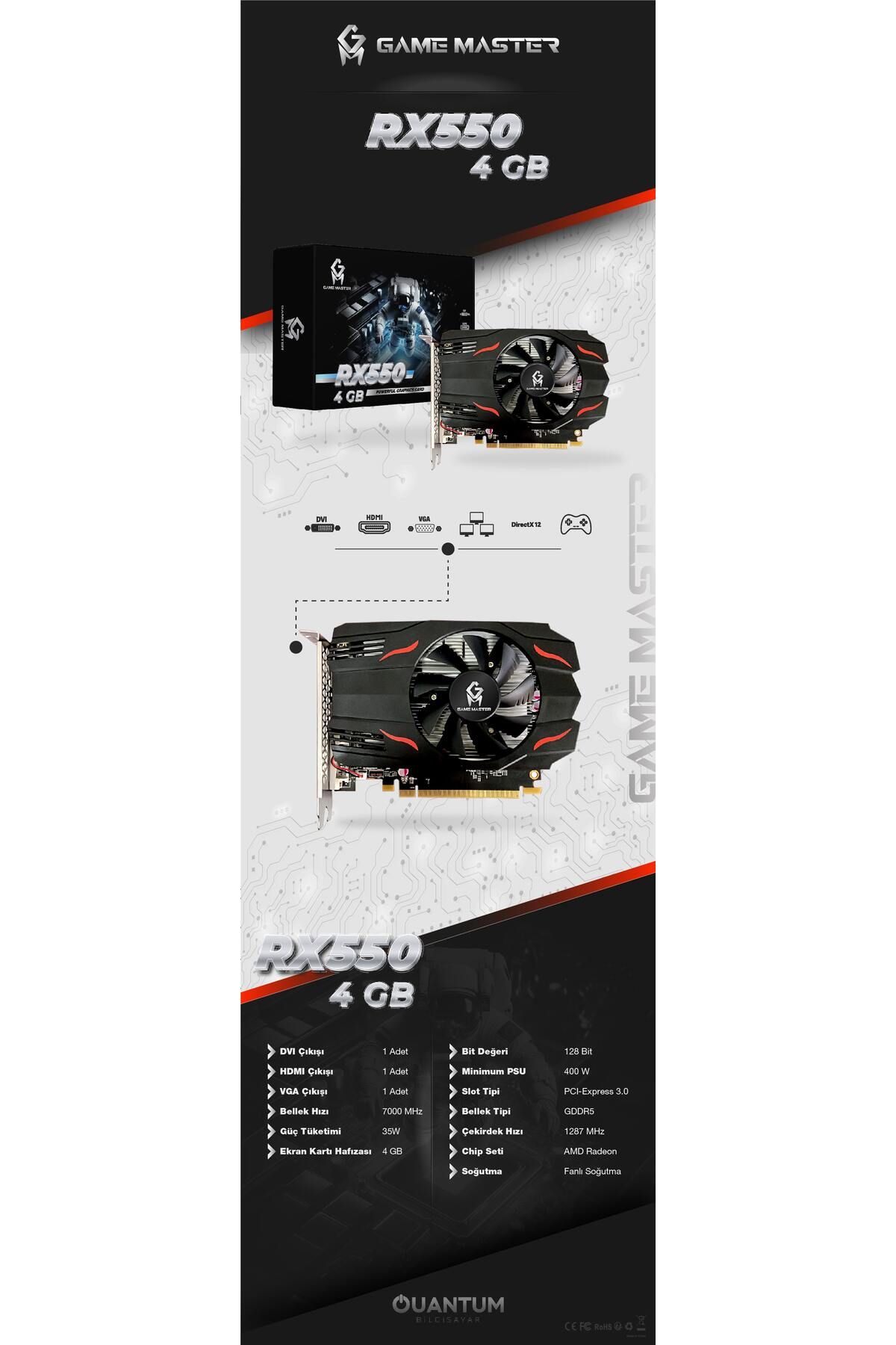 GM Game Master-RX550 GDDR5 - 4GB 128Bit Graphics Card 4