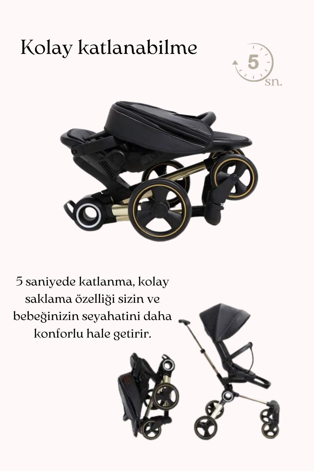 QPLAY RITTER 360 DERECE DÖNEBİLEN LIGHT NIGHT / HAREKET SENSÖRLÜ BEBEK ARABASI fotoğrafı 3 (önizleme)