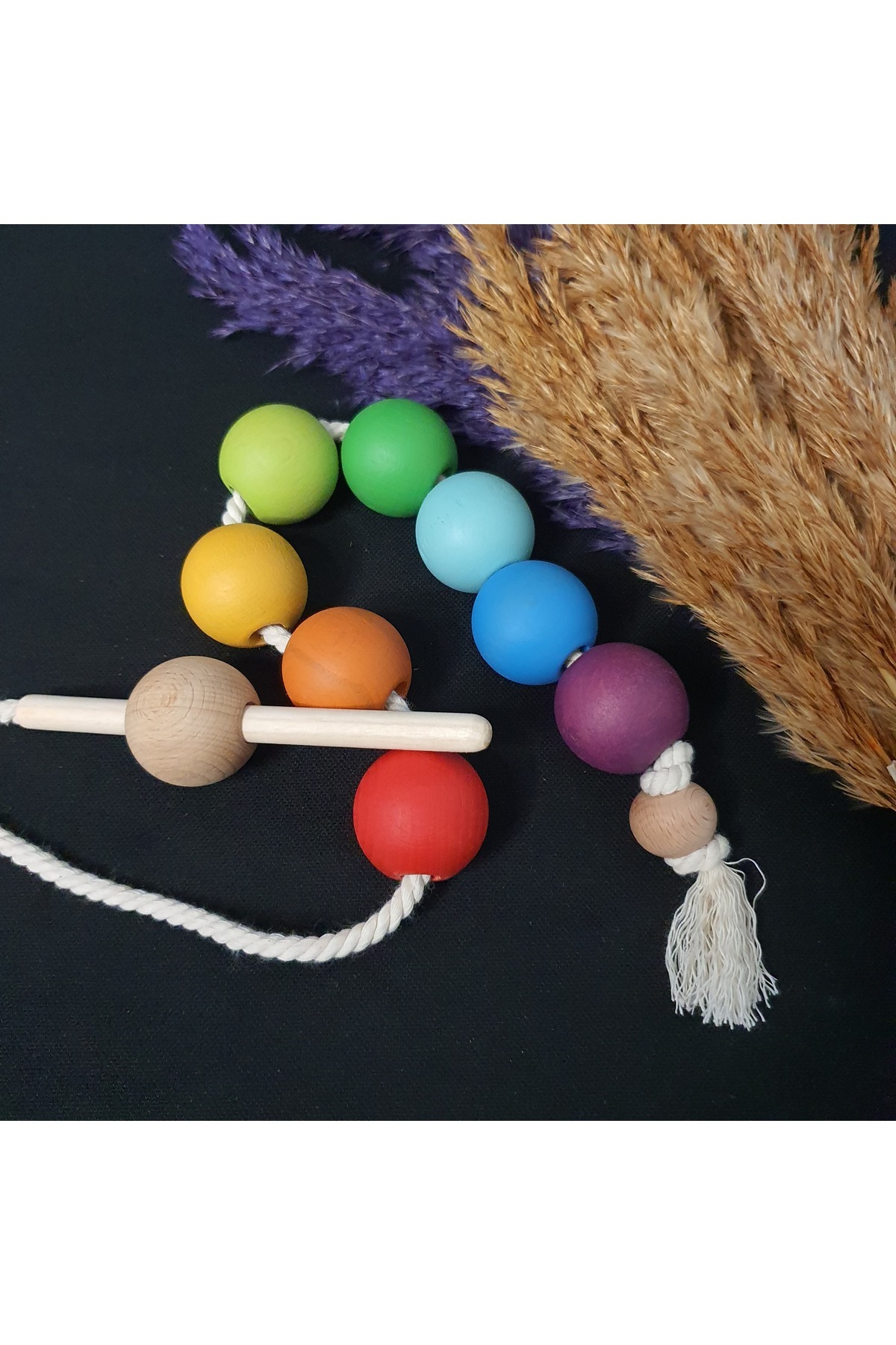 Bee Smart Montessori Ahşap Boncuk Dizme & İp Geçirme Oyunu Klasik fotoğrafı 2 (önizleme)