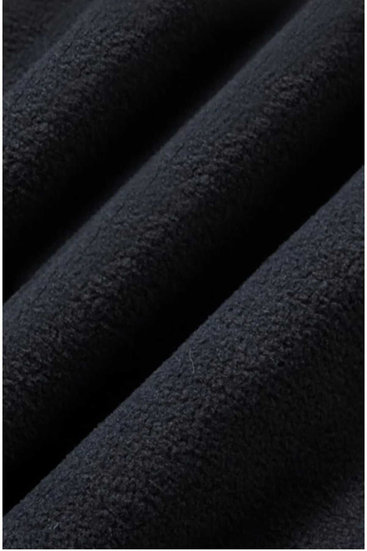 belean-Ανδρικό Μαύρο Ψυχρό Ανθεκτικό Oversize Loose Cut Fleece 5