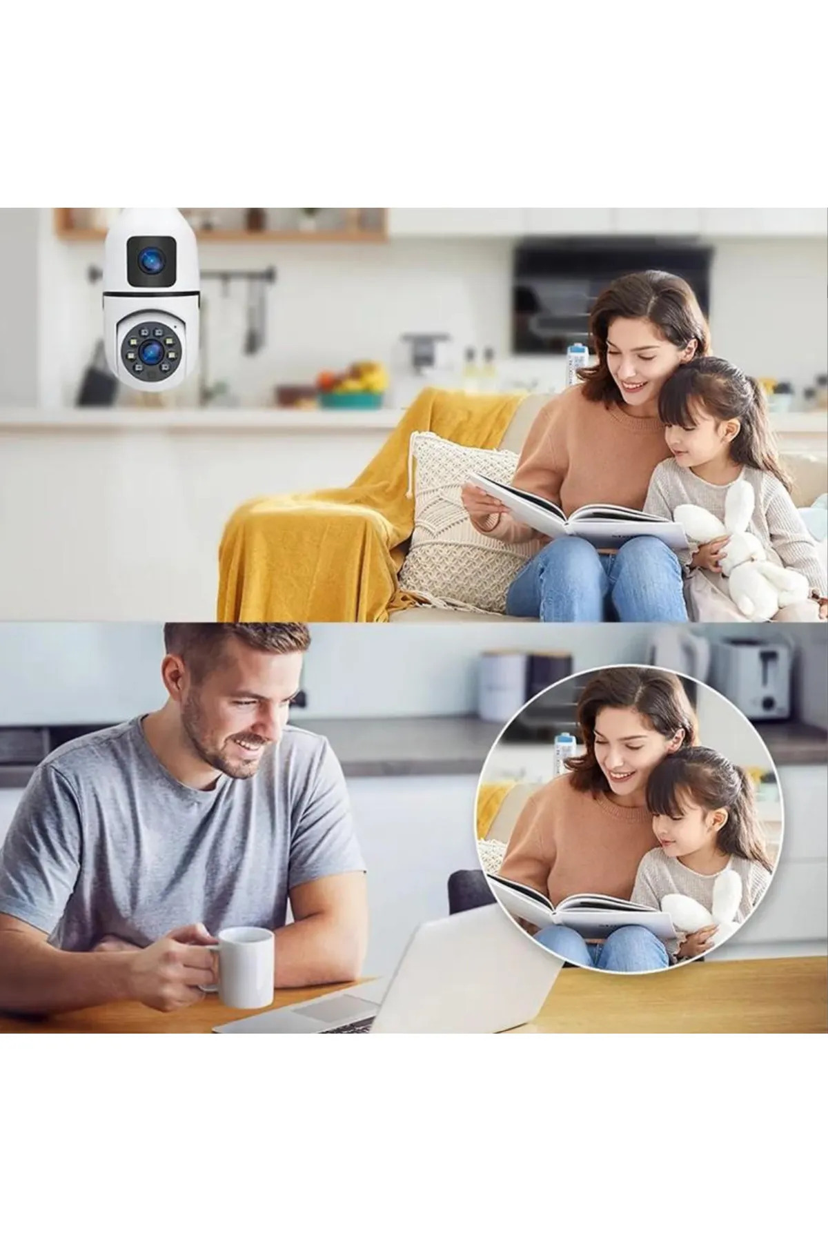 Dynego Ampul Kamera Harekete Duyarlı Gece Görüşlü Kablosuz Bebek Izleme Kamerası Güvenlik Akıllı Wifi fotoğrafı 5 (önizleme)