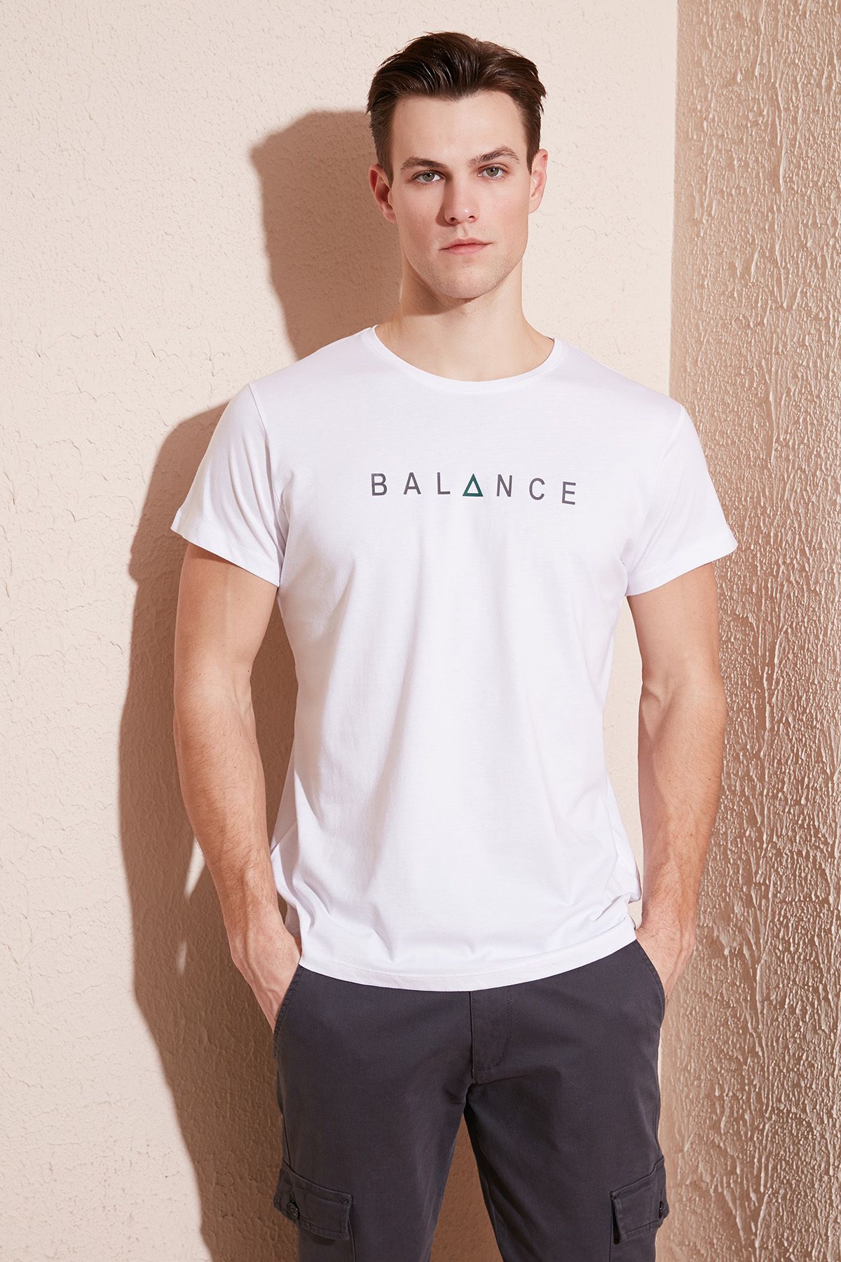 تی شرت مردانه تی شرت یقه باریک نخی 541BALANCE Buratti