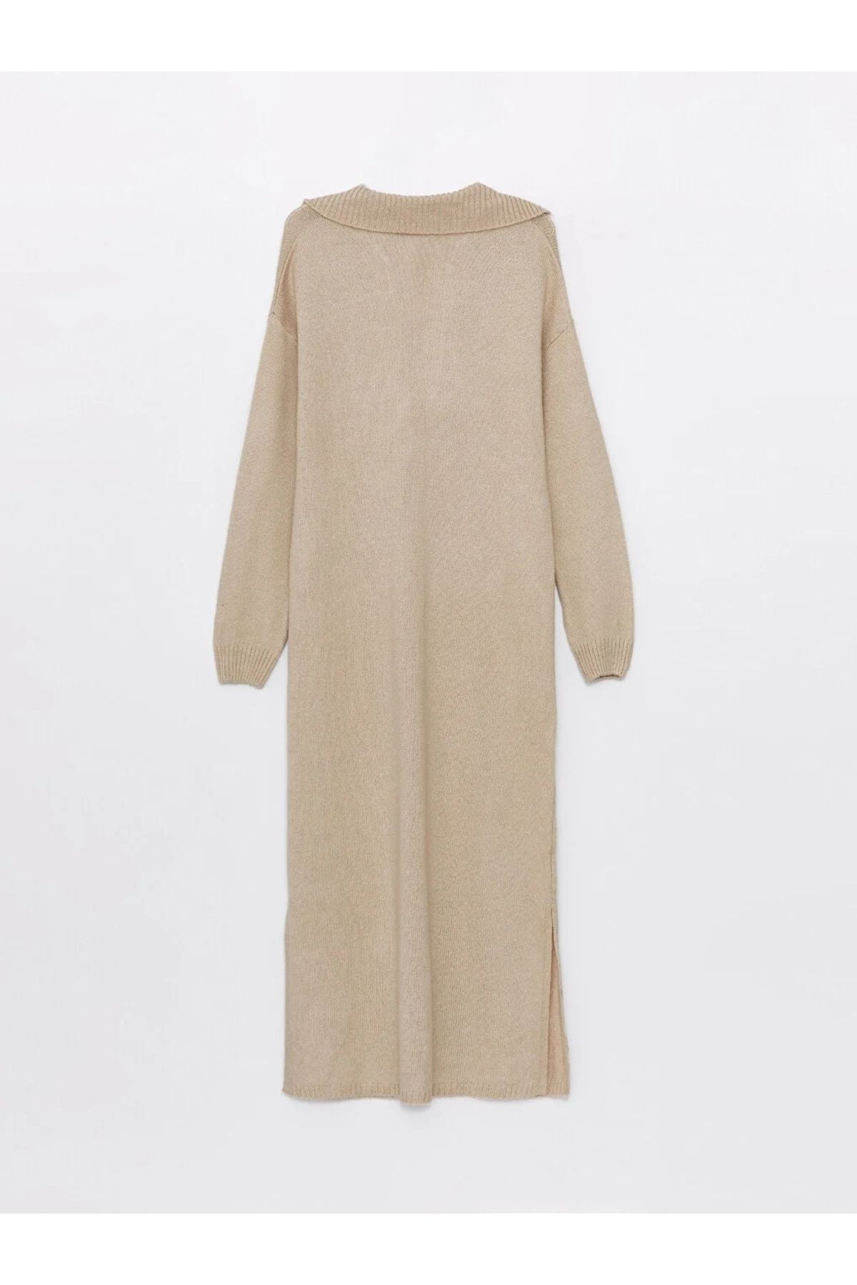 LC Waikiki-LCWAIKIKI Umstands-Strickkleid mit Polokragen, einfarbig, langärmelig 7