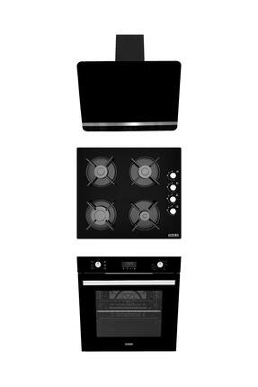 Alveus NEW 627 SİYAH CAM 3'LÜ ANKASTRE SET [BİNDESİT-GLS640-MFA627]
