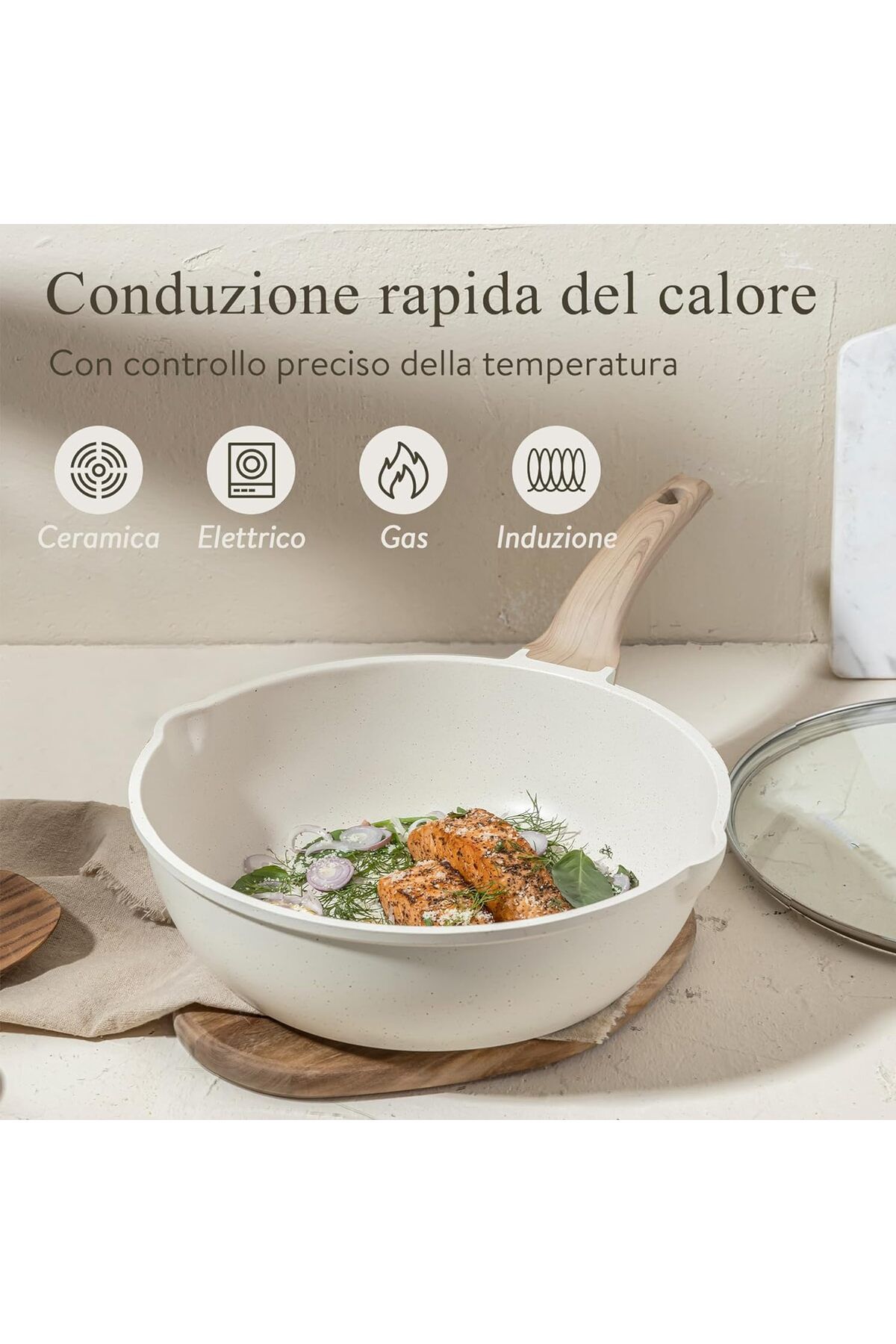 CAROTE-Essential 14-Piece Cookware Set with Non-Stick Coating for All Cookers Including Pans Induction 6