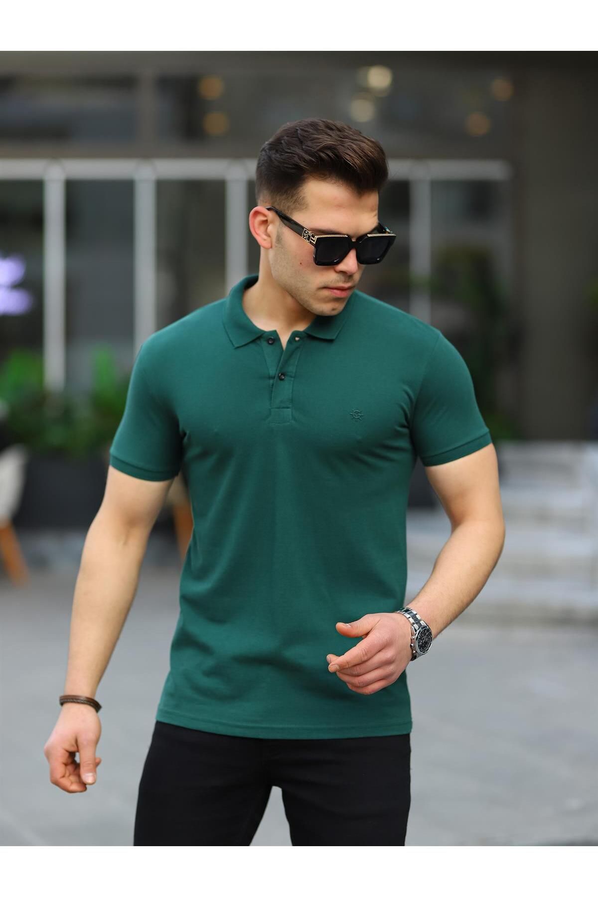 Polo t shirt green color store