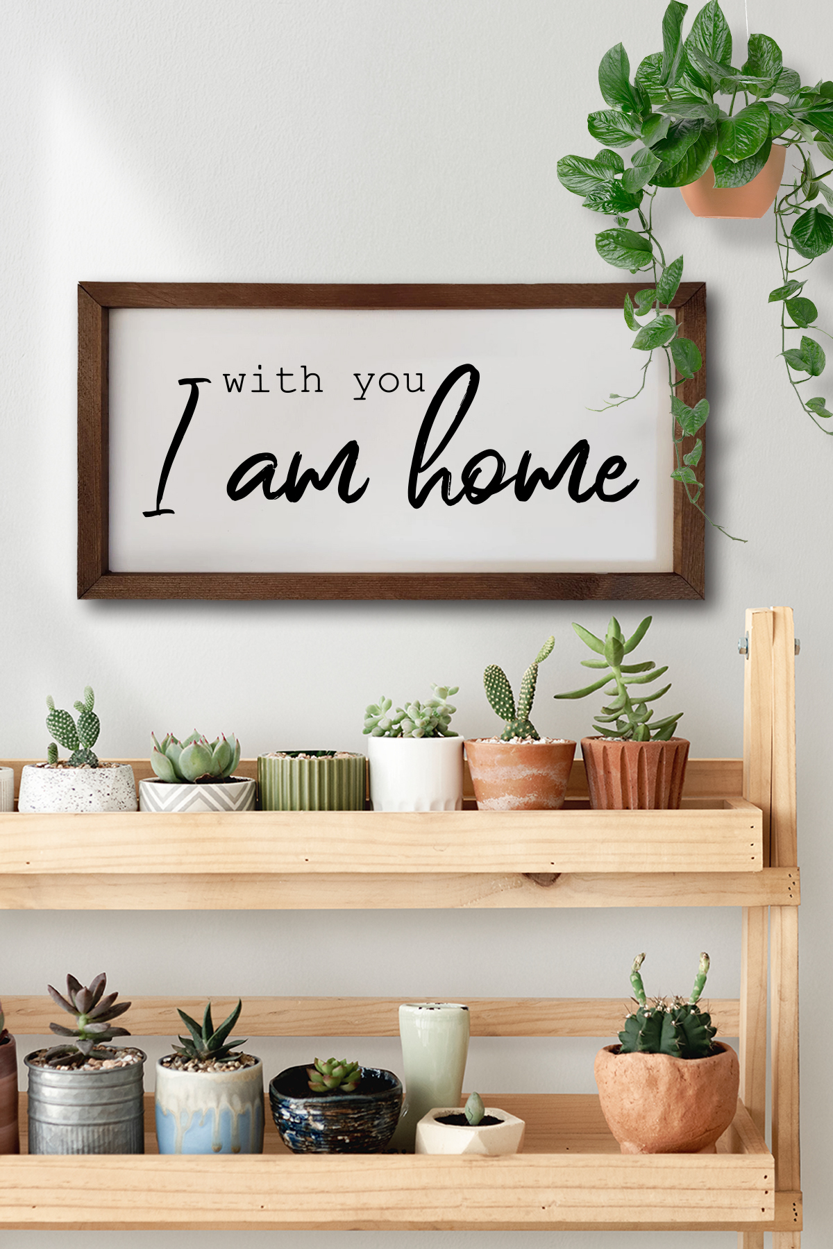 With You I Am Home Wooden Frame Painting