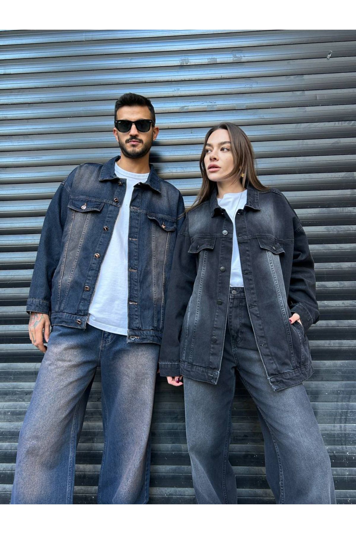 AÈC PRIVÈ-Jachetă de blugi retro unisex Combinație de cuplu de iubiți 777 (specială pentru Ziua Îndrăgostiților de 14 februarie) 1