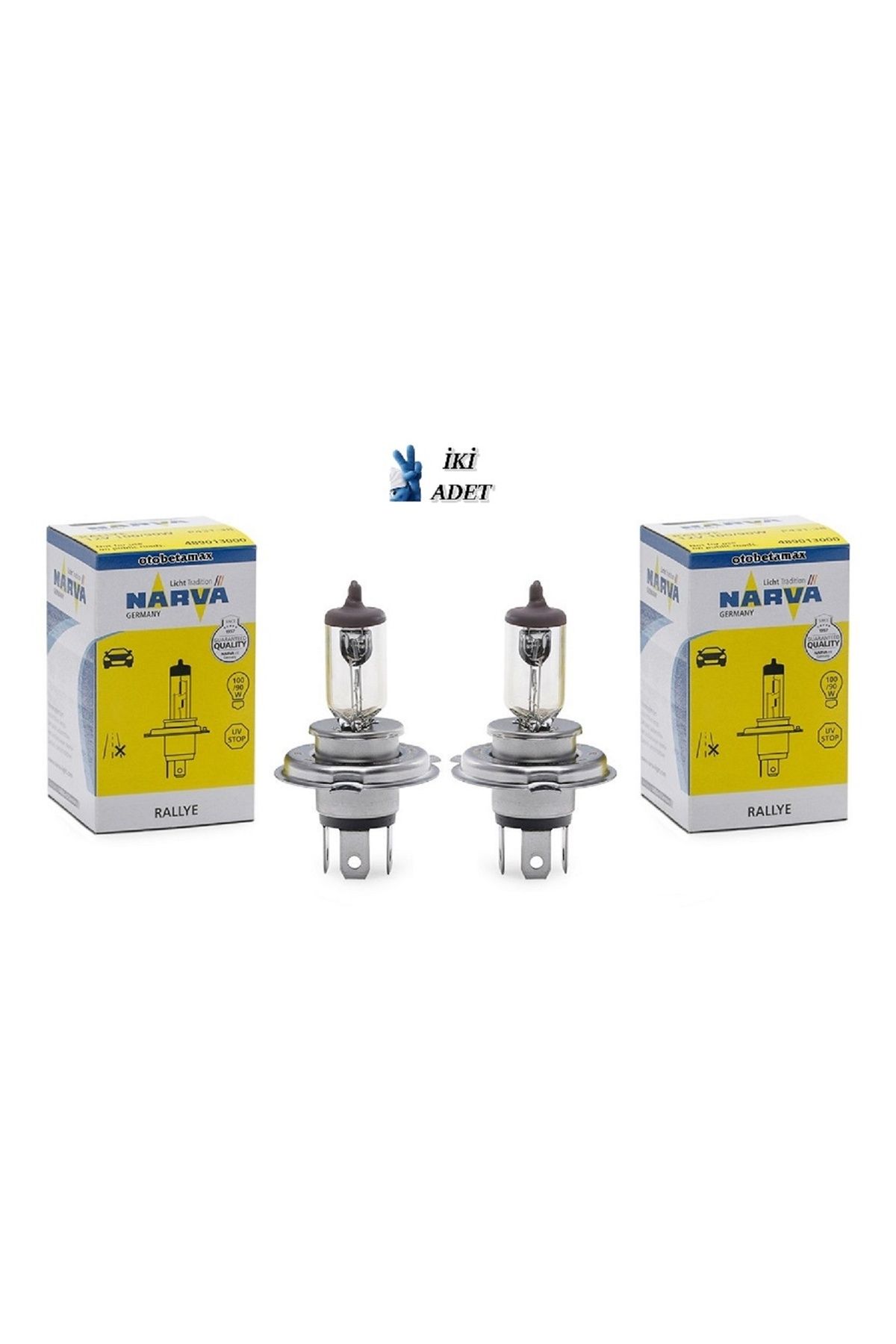 (İKİ ADET) NARVA 12V. H4 100/90w. FAZLA IŞIK Rallye Ampul N0.48901