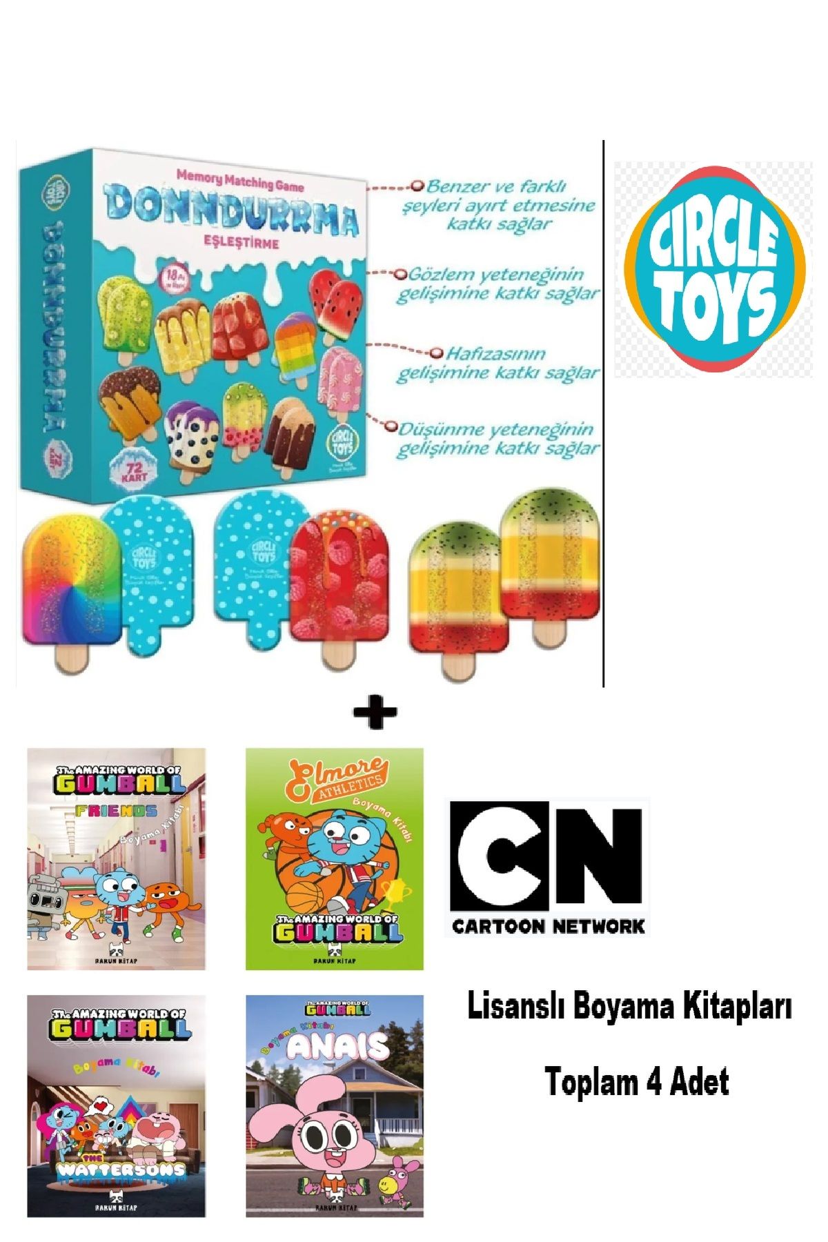 Circle Toys-Cartoon Network Ice Cream Matching Memory Game and Coloring Books 1