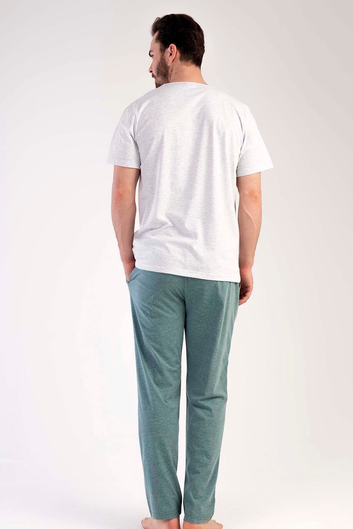 VİENETTA-Men's Short Sleeve Pajama Set
,212568 4
