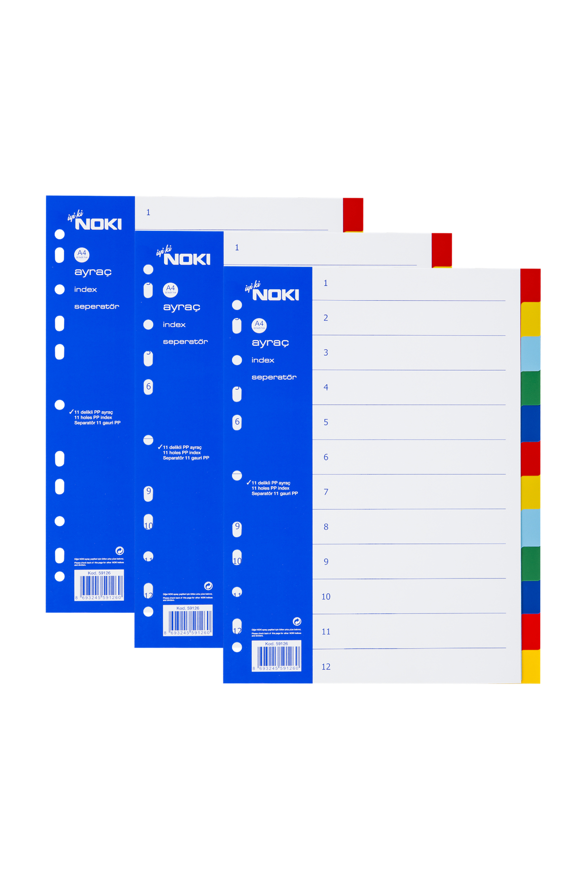 Noki Ayraç 12'li Renkli (59126) 3 Adet
