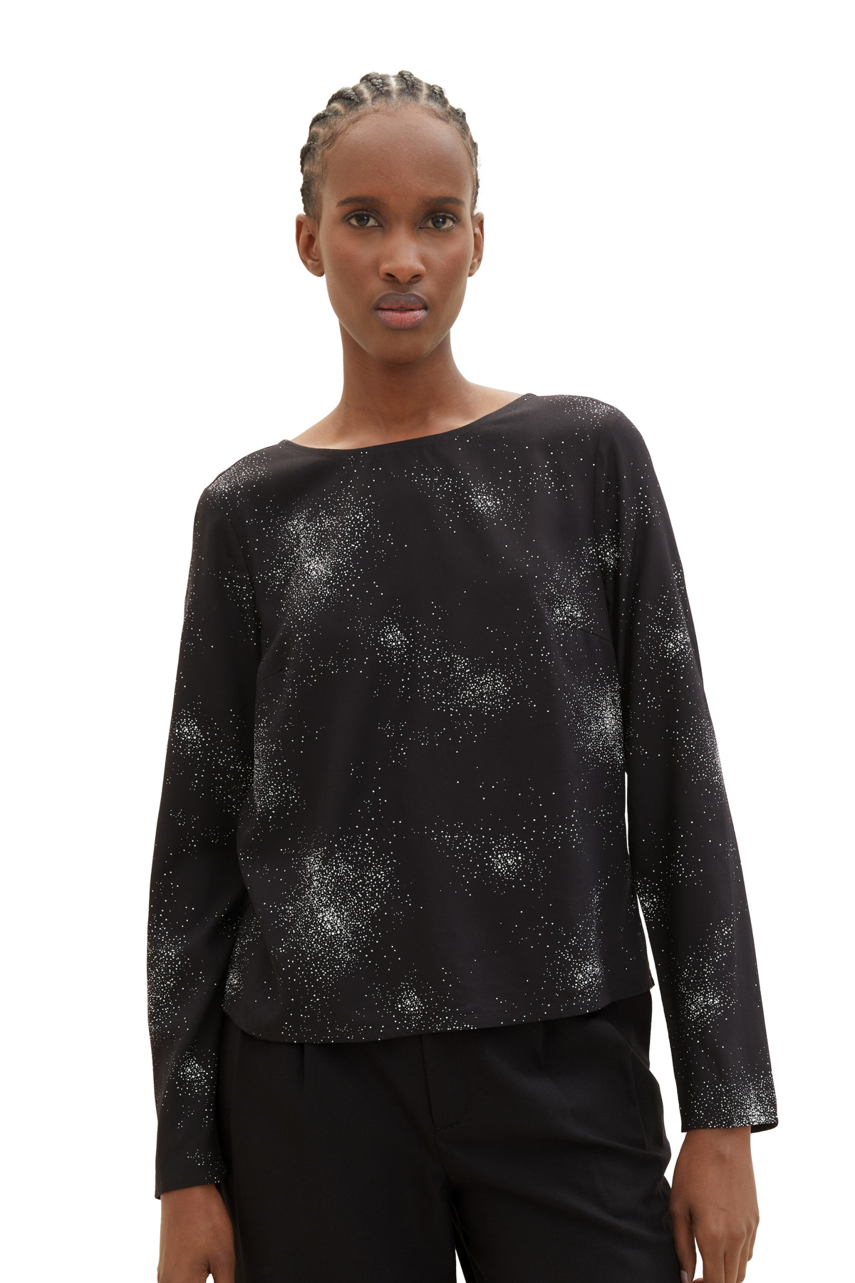 Tom Tailor Denim-Damen/Mädchen Erwachsener schwarzer Glitzerdruck 5