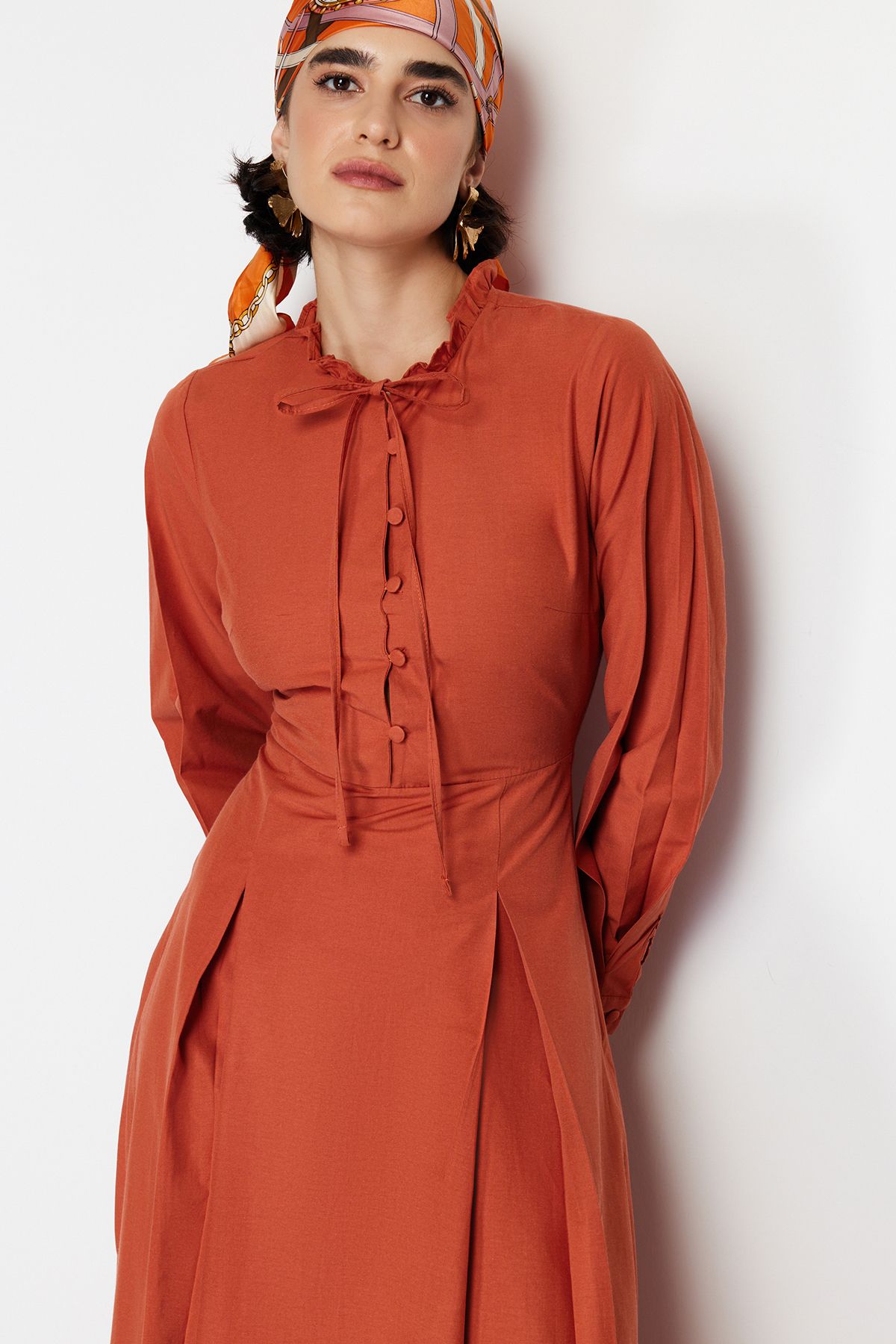 haljina-dugi-rukav-orange