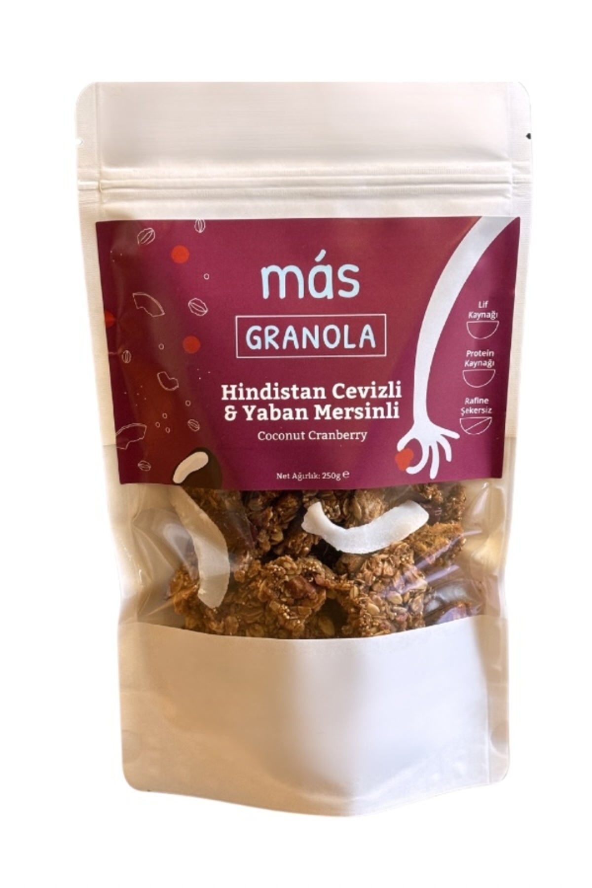 Mas Snacks Hindistan Cevizli & Yaban Mersinli Granola 250gr