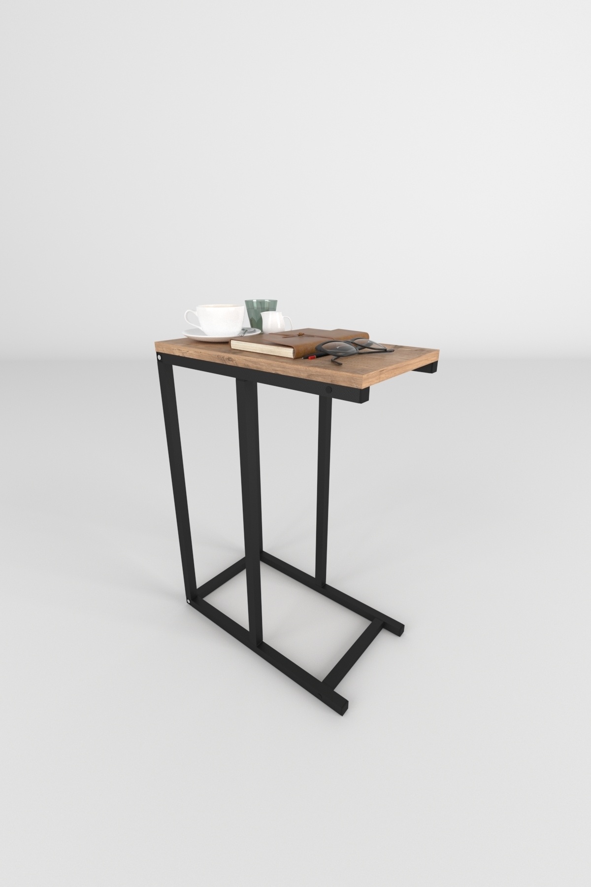 Bofigo 45x25 Yan Sehpa Metal Yan Sehpa Kahve Sehpası Çam Fiyatı