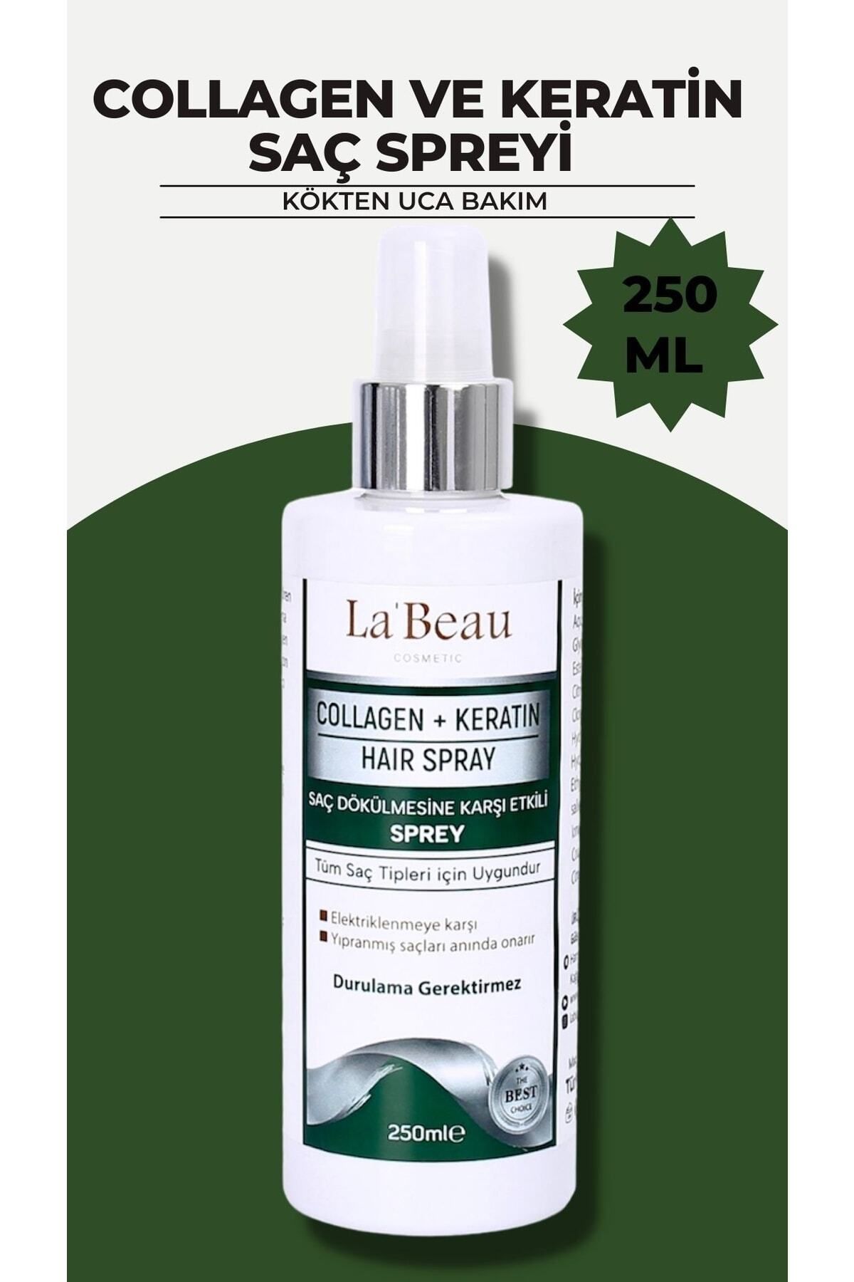 Keratin Ve Kolajen Saç Sprey Saç Besleyici Onarıcı Sprey, Kolay Tarama, Dökülme Karşıtı
