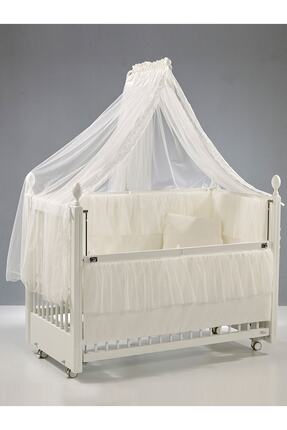 Meltem Smart Kral Anne Yanı Ahşap Sallanır Beşik 60x120 cm (beyaz-ekru)