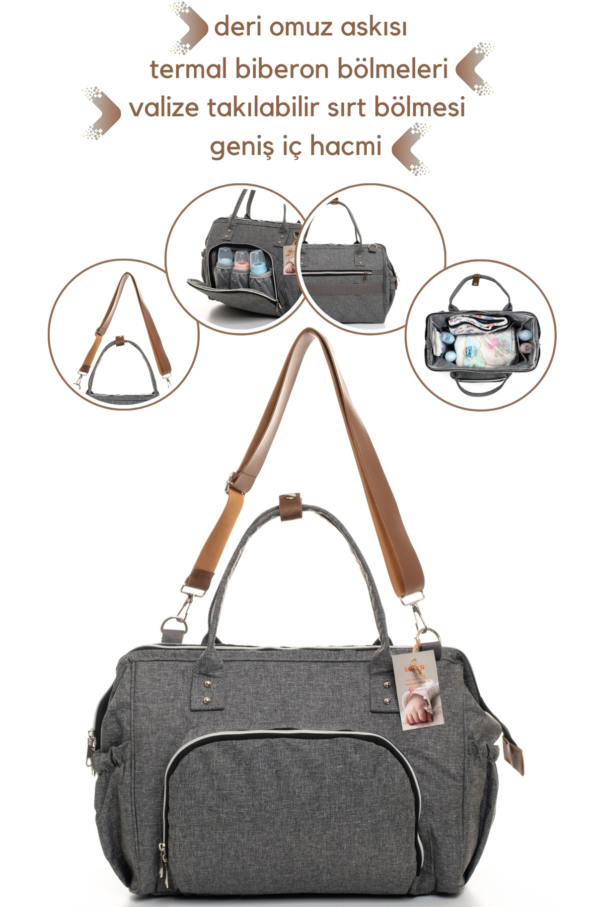 Bombinoo Doğum Seti (BEBEK BAKIM OMUZ VE SIRT ÇANTASI,HASTANE ÇIKIŞI,BATTANİYE,10’LU MENDİL,3’LÜ ÇORAP SETİ) fotoğrafı 5 (önizleme)