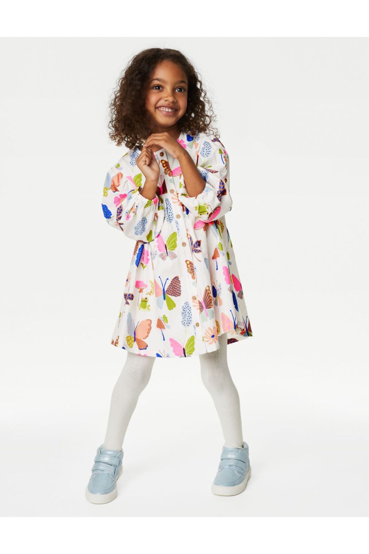 Butterfly Patterned Long Sleeve 2-Piece Set (Ages 2-7)