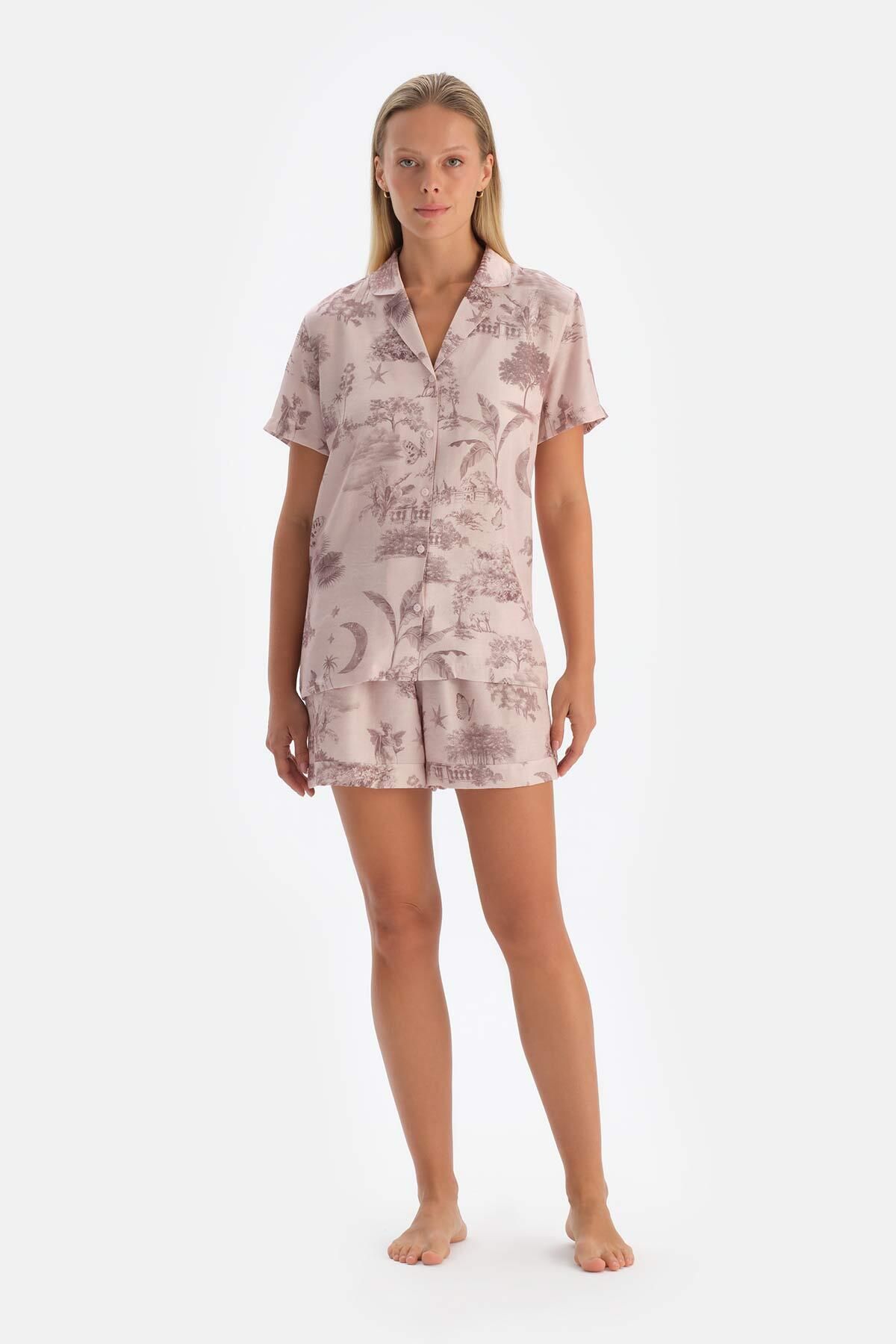 Dagi-Light Pink Patterned Woven Shirt 5