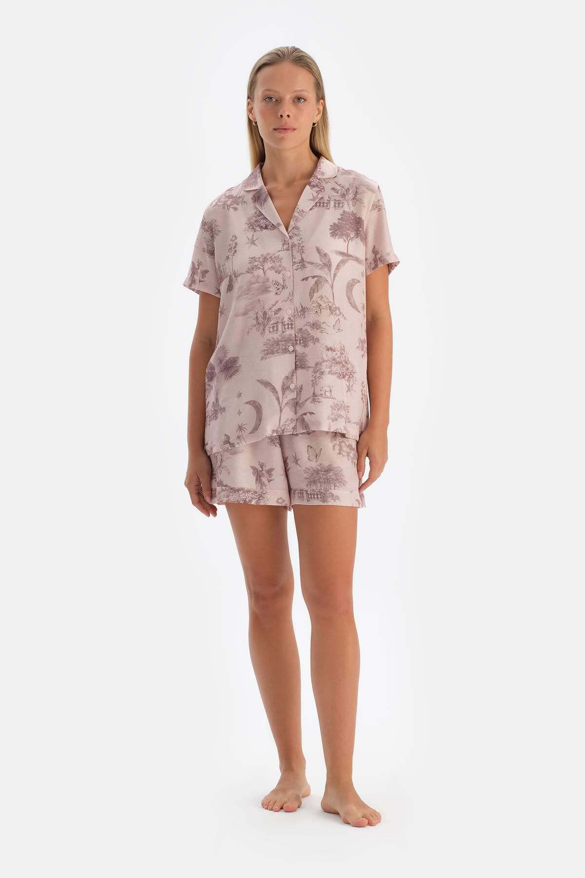 Dagi-Light Pink Patterned Woven Shirt 4