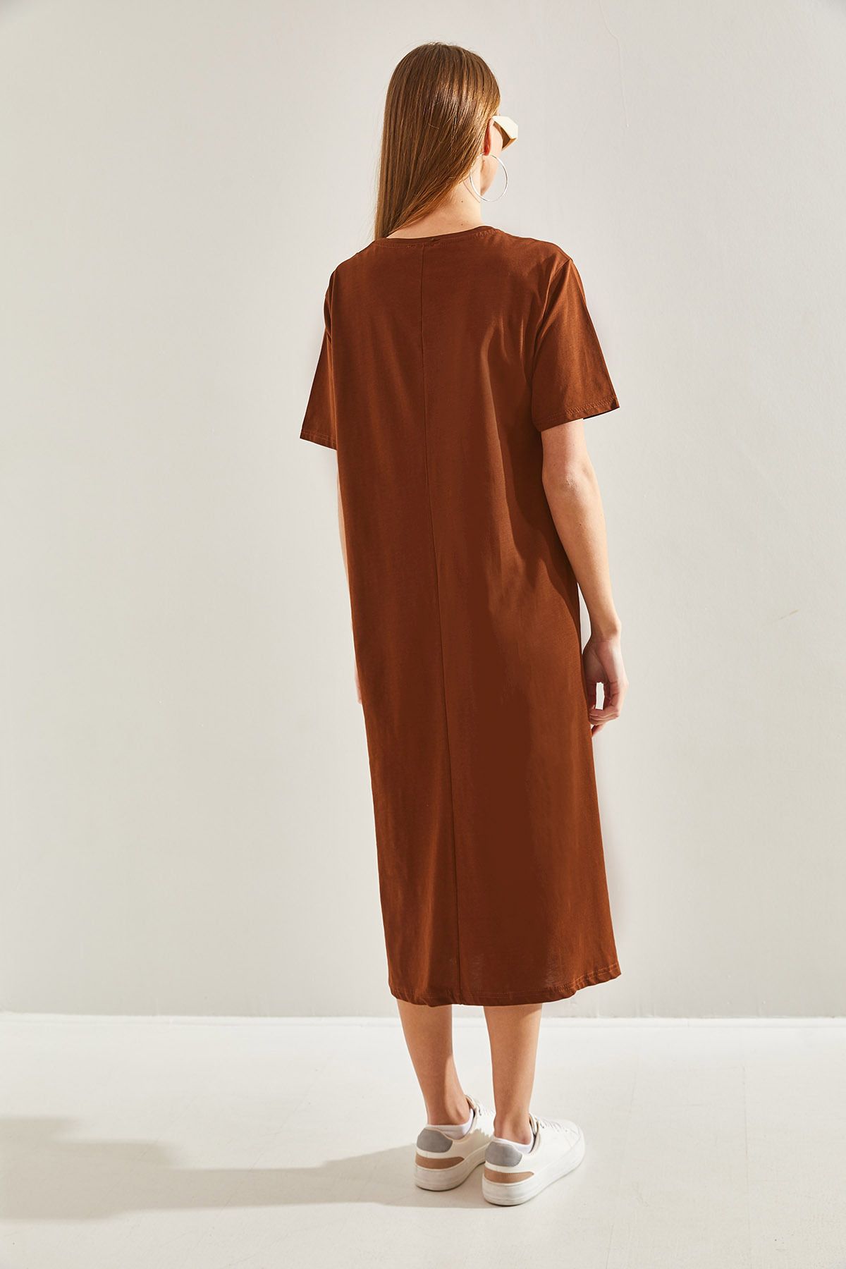 Bianco Lucci-Damen Basic Langes Kleid 2