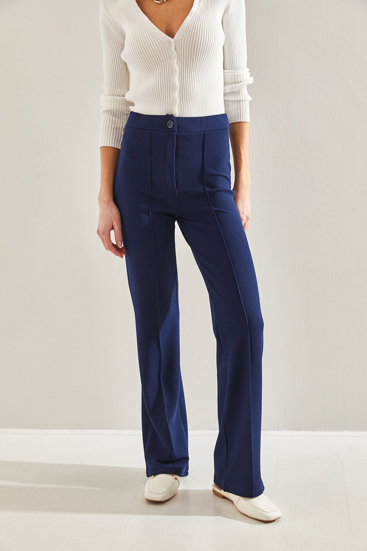 Bianco Lucci-Kastanienbraune Palazzo-Hose für Damen 3