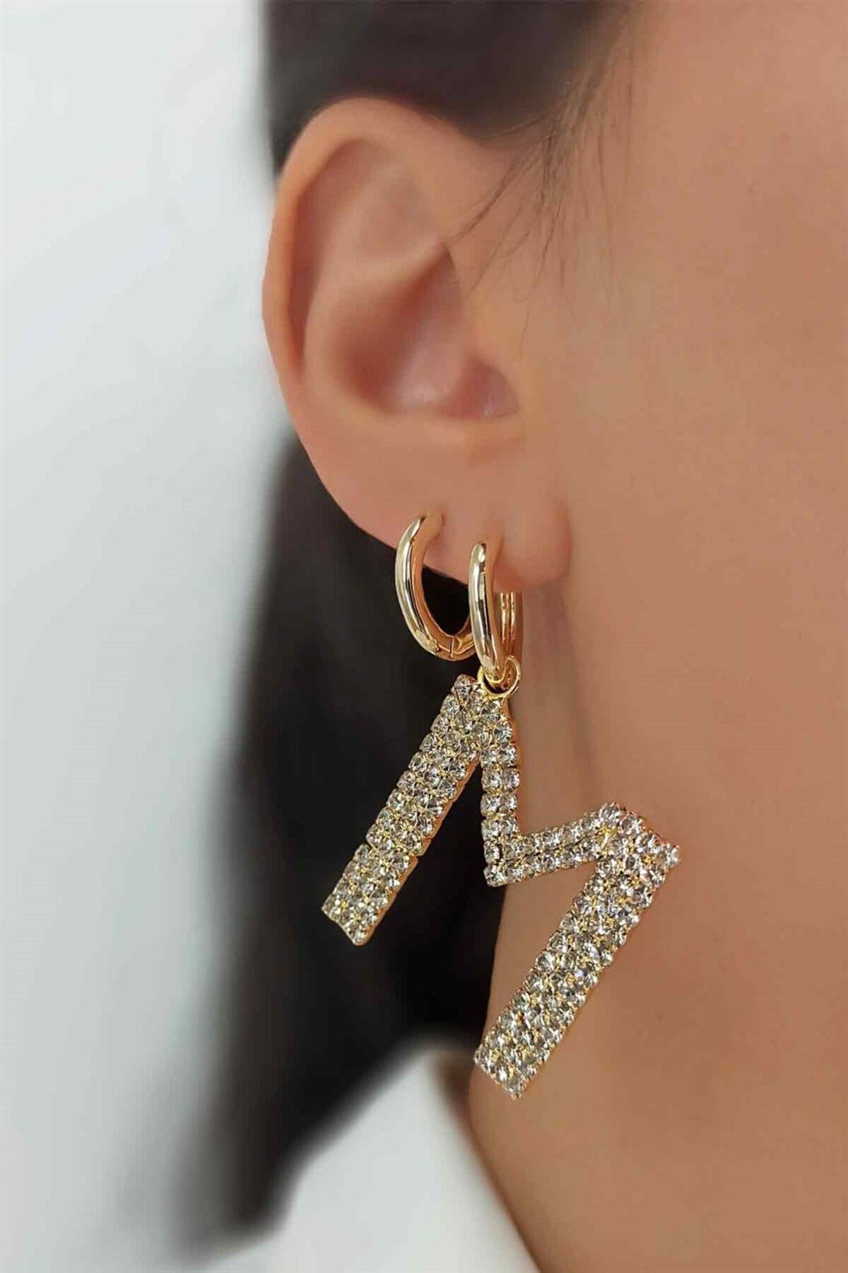 Letter m earrings store