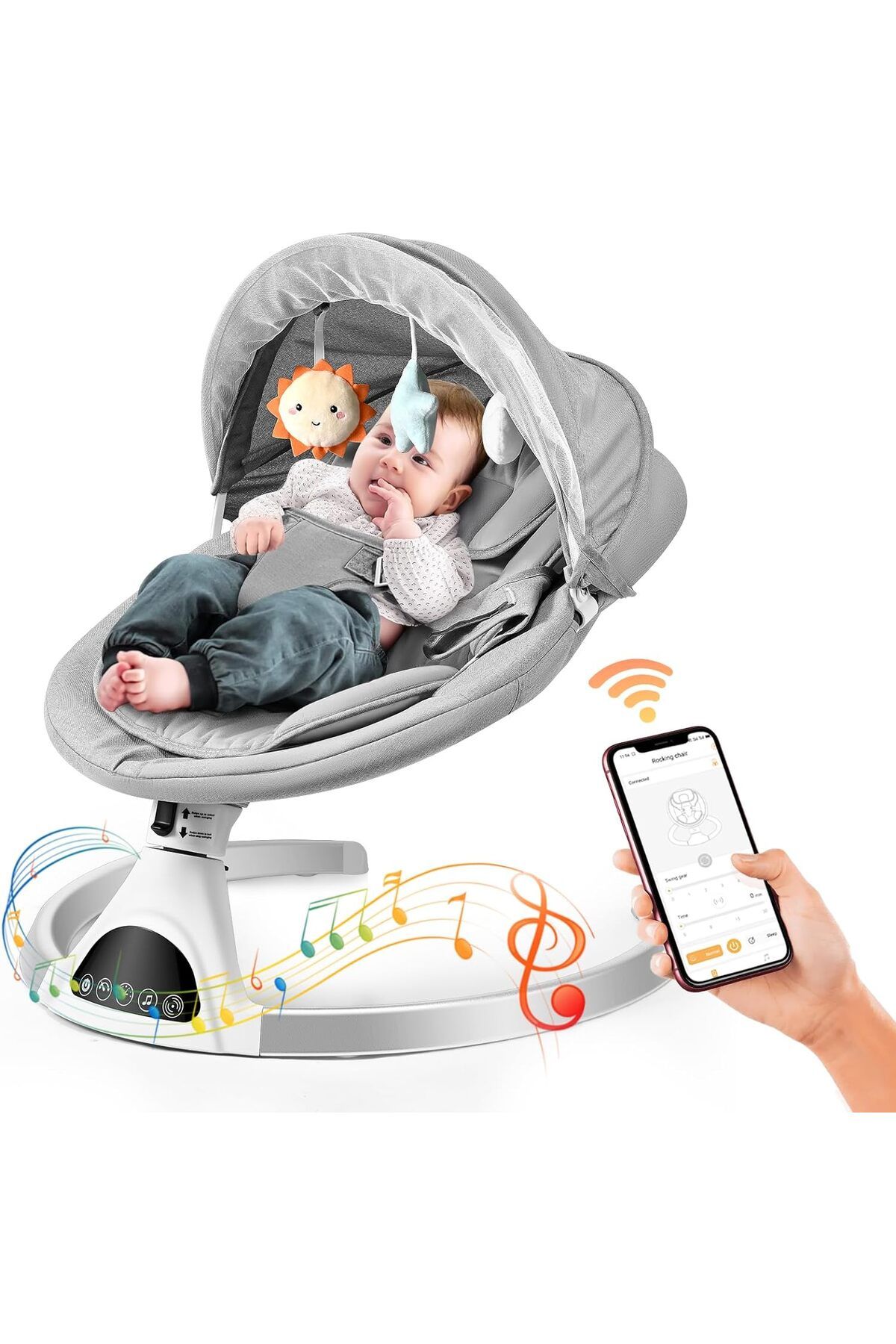 Ixdregan Touch Baby Carrier Baby Swing Chair with App Control and Remote Control Trendyol