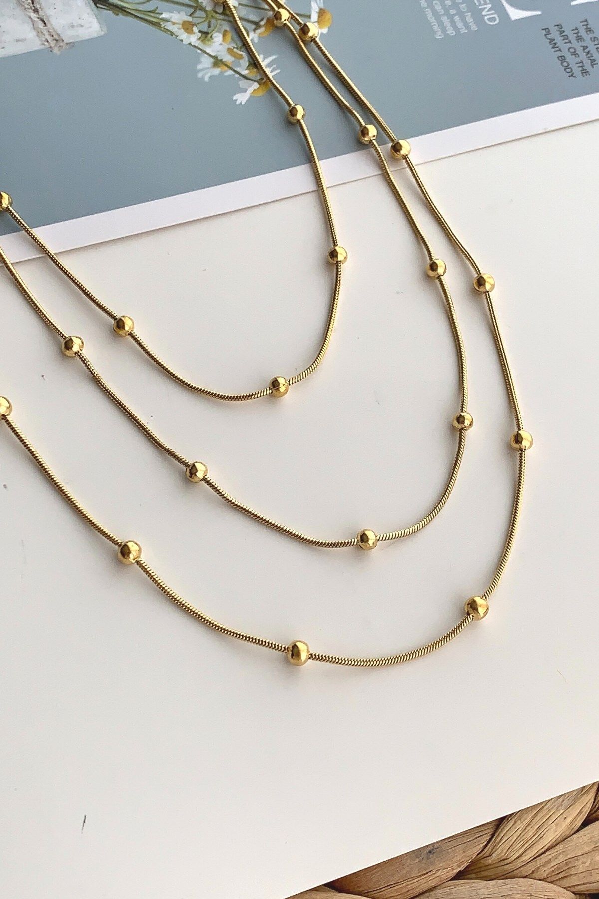 Golden ball chain store for jewellery making