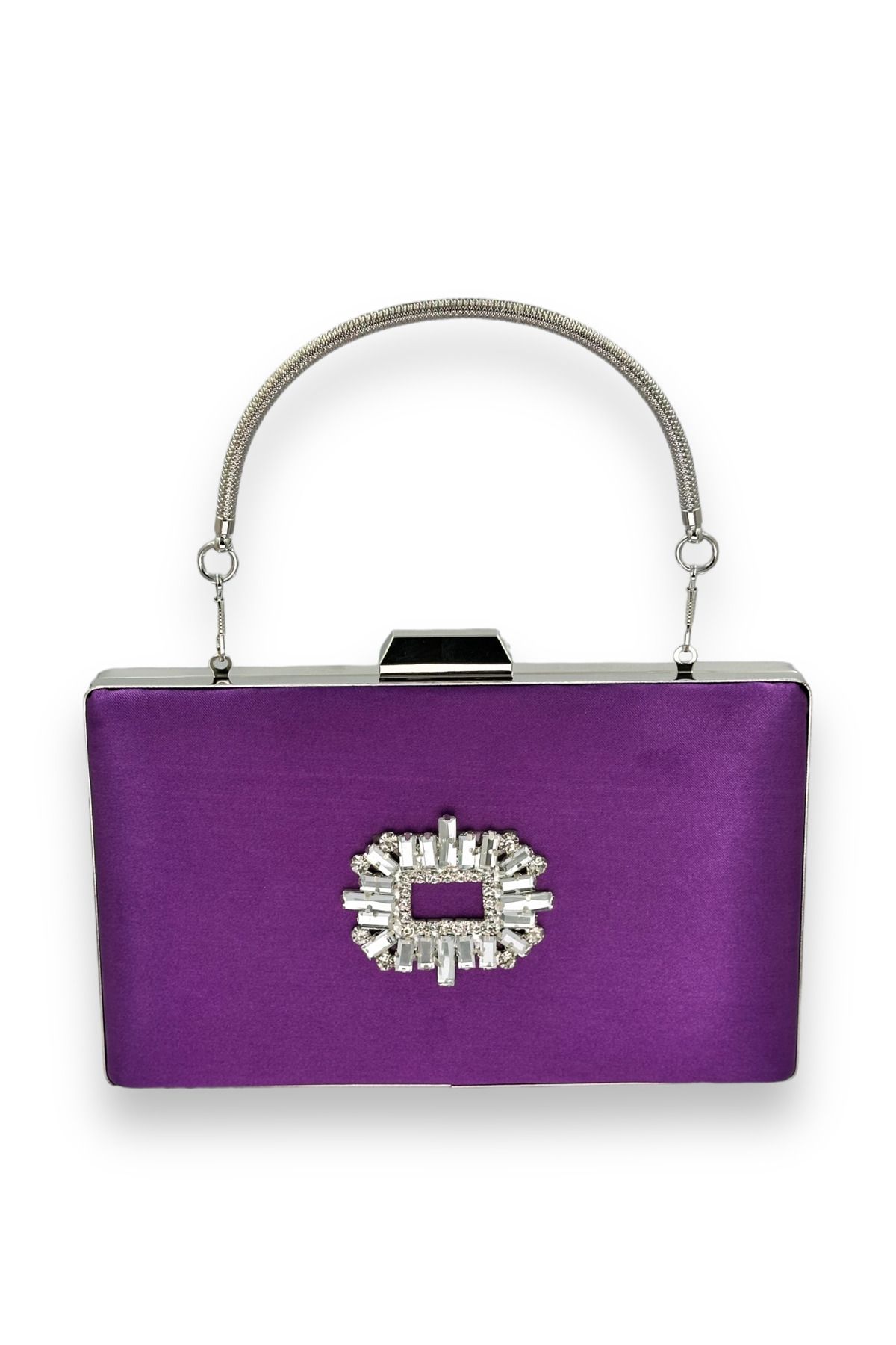 Biçanta Satin De Culoare Violet Cu Pietre De Cristal Geanta Pentru Rochie De Seara Geanta De Seara Henna Mireasa Geanta De Absolvire Clutch Femeie -