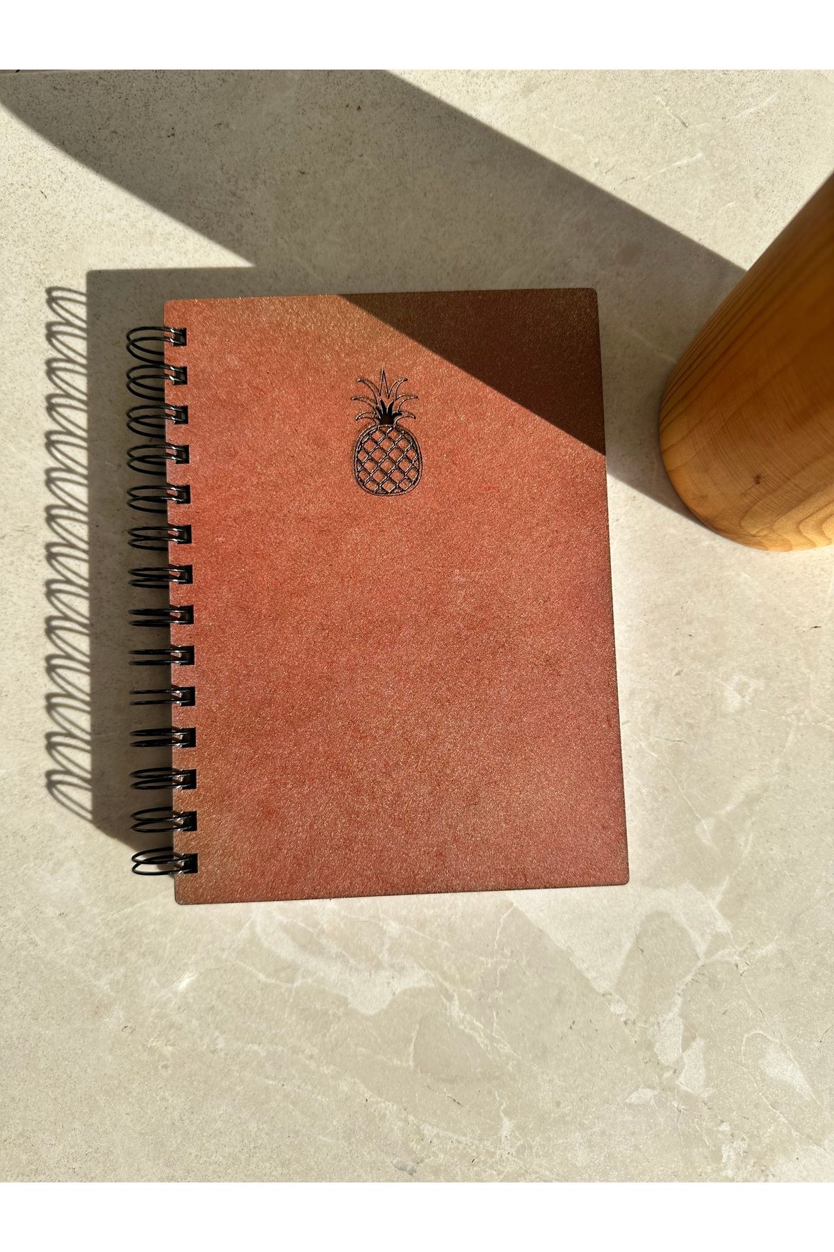esamore concept-Custom Your Name Wooden Covered Agenda Notebook Diary, Spiral Wooden Covered Notebook, Memory Book 2