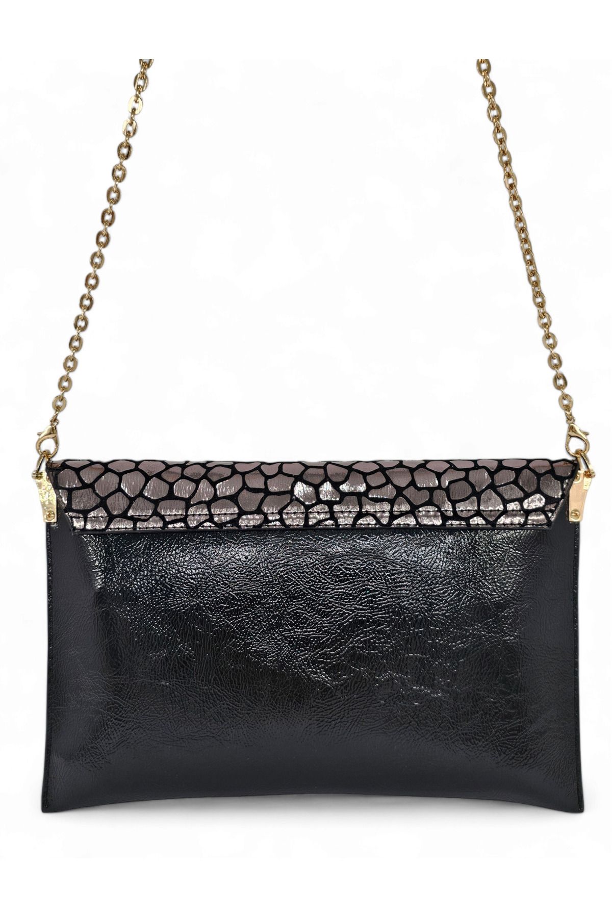 Dark grey best sale patent clutch bag