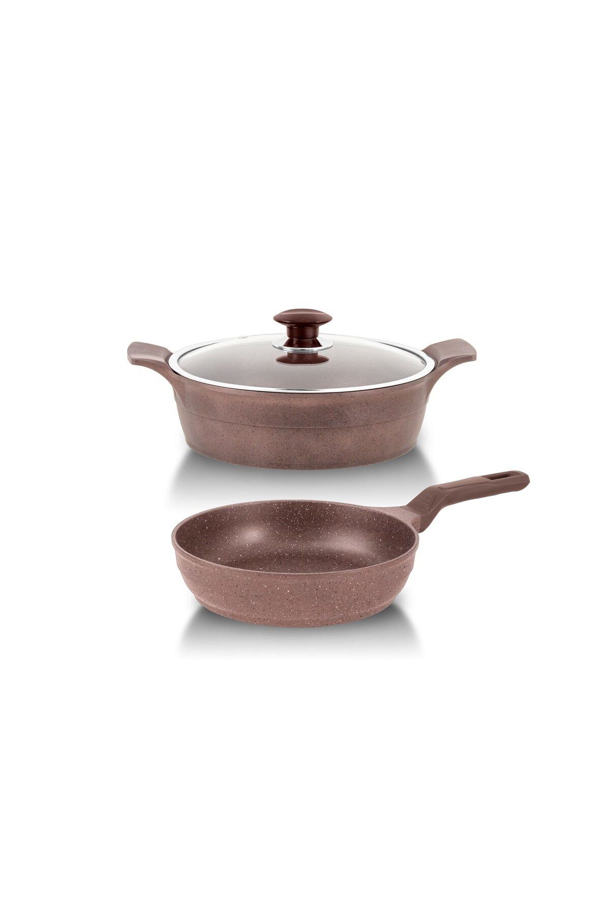 CVS-Dn 20032 3 Piece Cast Iron Pot Set (26+26 cm) Red 3