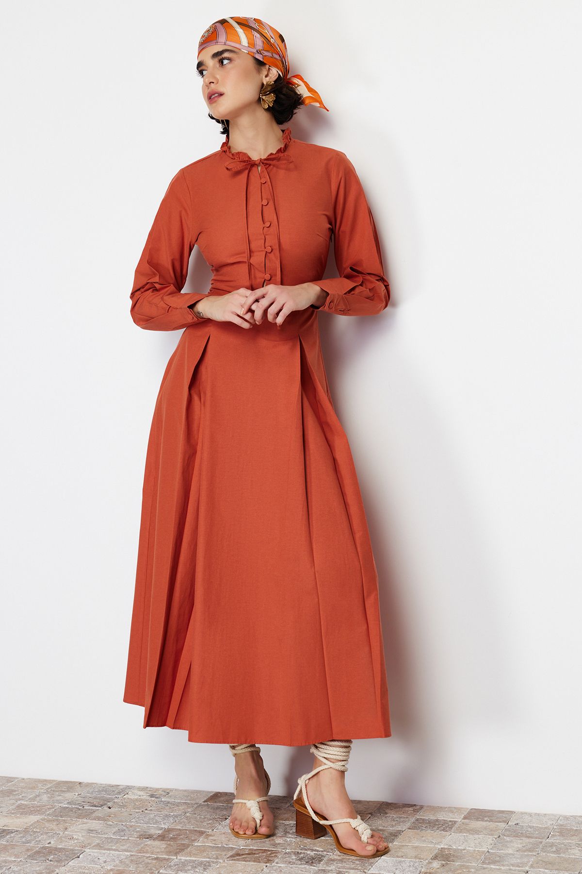 haljina-dugi-rukav-orange
