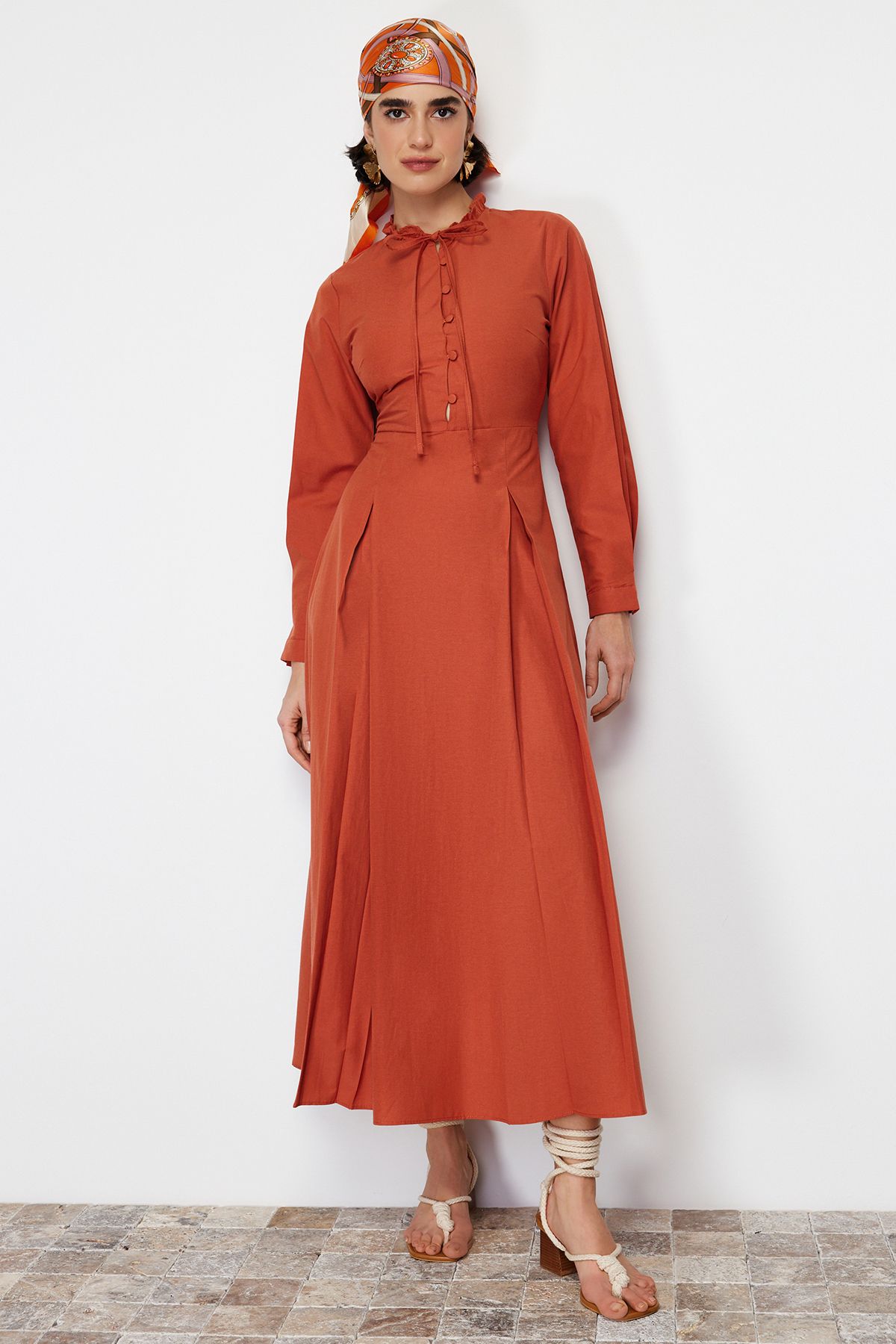 haljina-dugi-rukav-orange