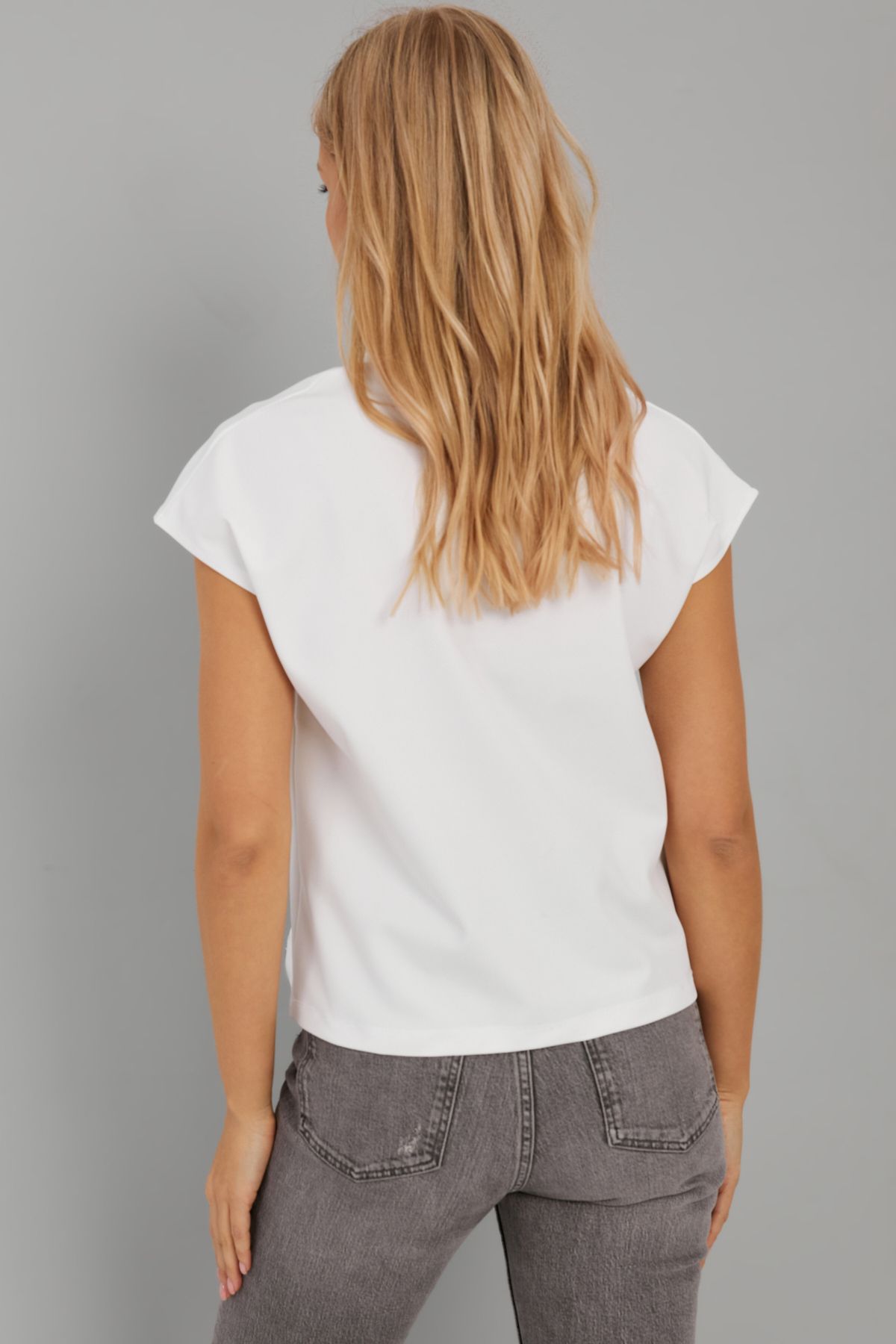 Cool & Sexy-Weiße Damenbluse mit V-Ausschnitt EY2742 2