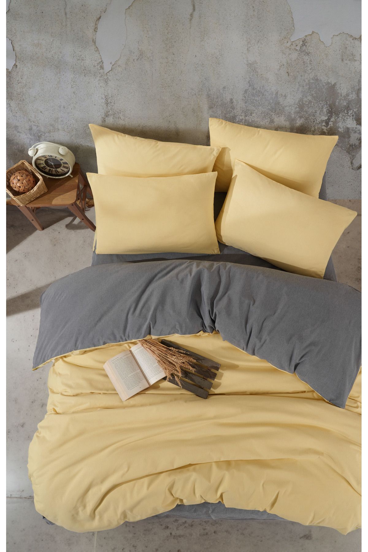 Loyal Home-Set cuvertură dublu cearșaf elastic - Galben 1