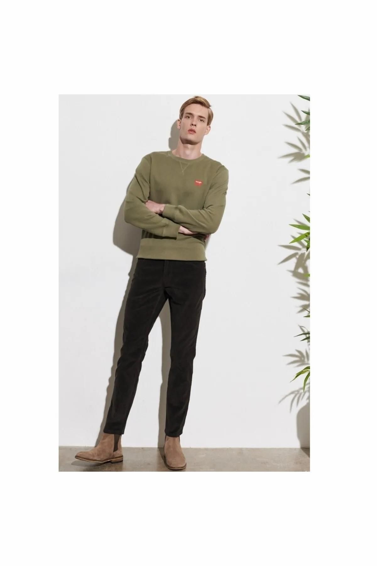 شلوار سبز مردانه باریک تگزاس W12SEC221 اورجینال Wrangler